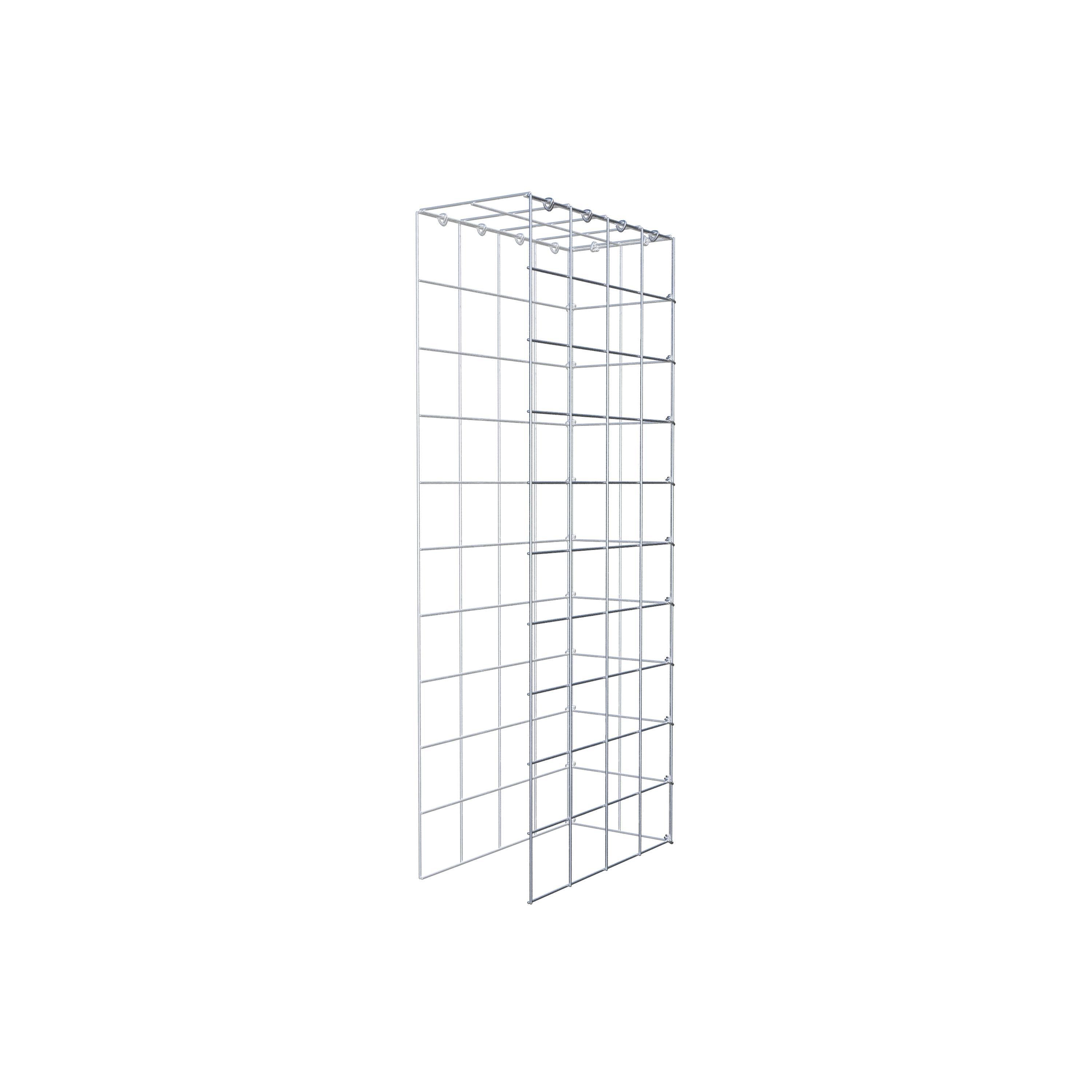 Gabion monté type 4 100 cm x 40 cm x 20 cm (L x H x P), maillage 10 cm x 10 cm, anneau en C