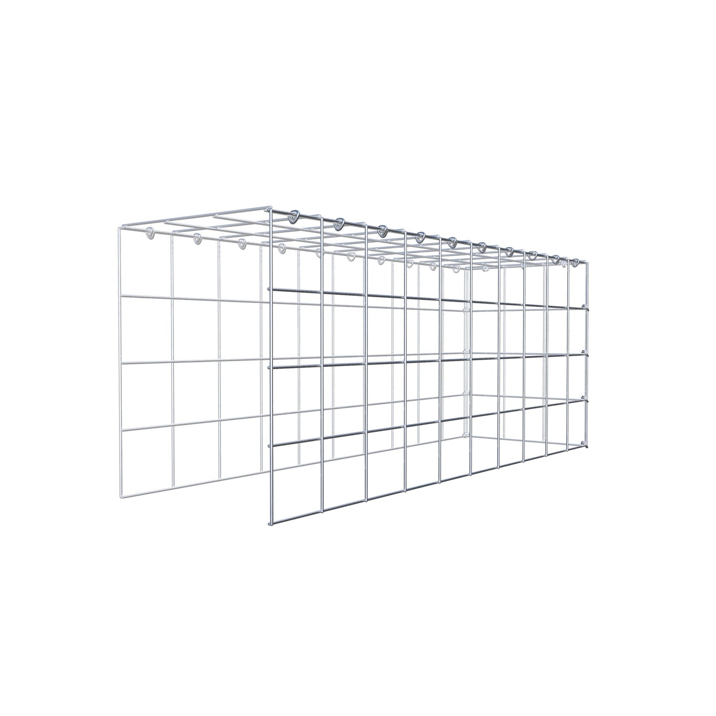 Monteret gabion type 4 100 cm x 40 cm x 30 cm (L x H x D), maskestørrelse 10 cm x 10 cm, C-ring