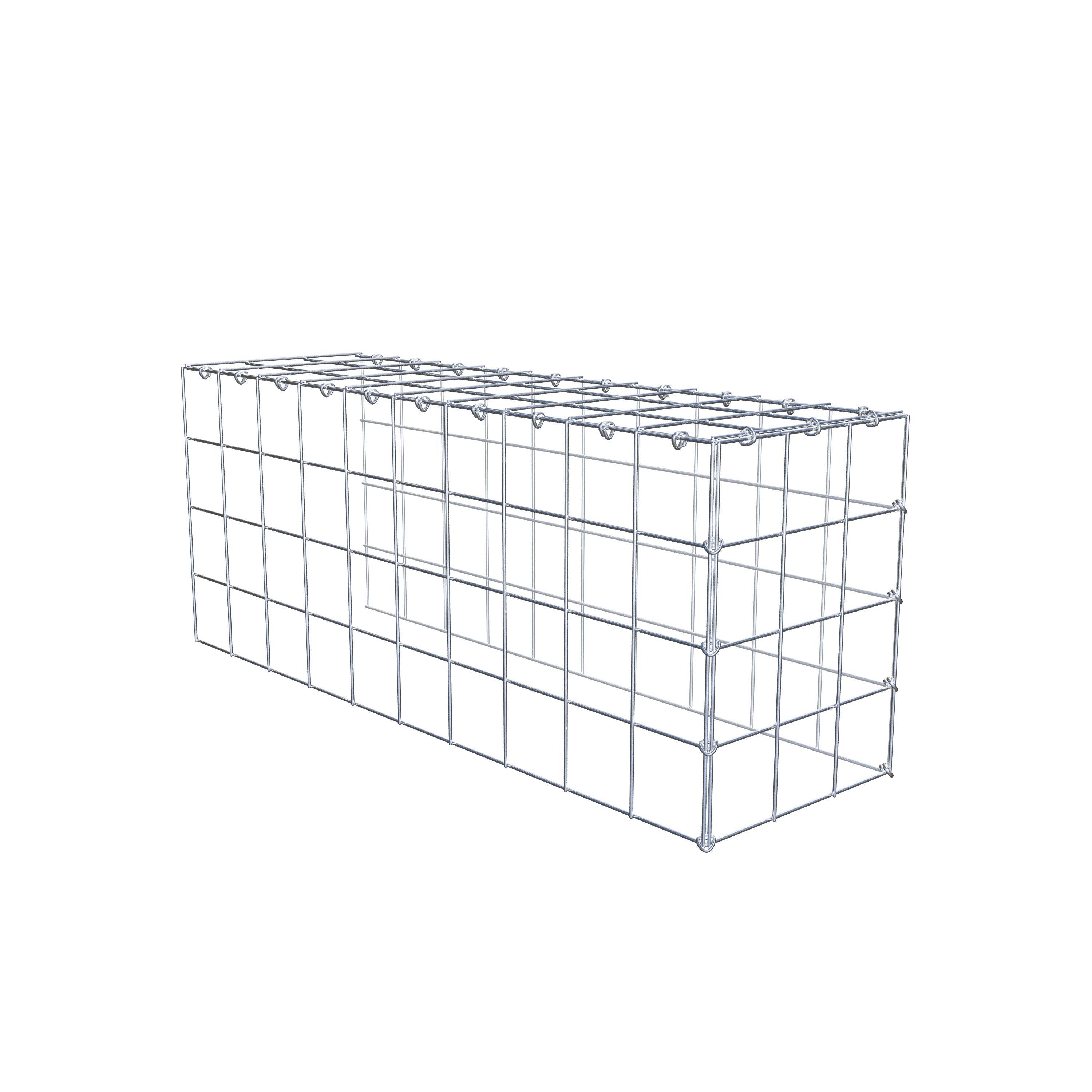 Gabion monté type 4 100 cm x 40 cm x 30 cm (L x H x P), maillage 10 cm x 10 cm, anneau en C