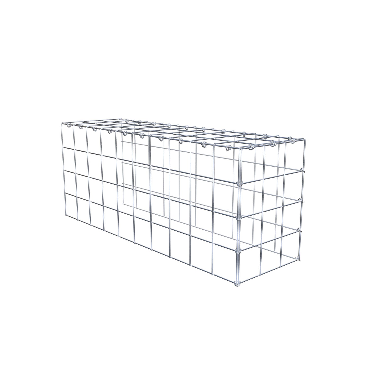 Monteret gabion type 4 100 cm x 40 cm x 30 cm (L x H x D), maskestørrelse 10 cm x 10 cm, C-ring