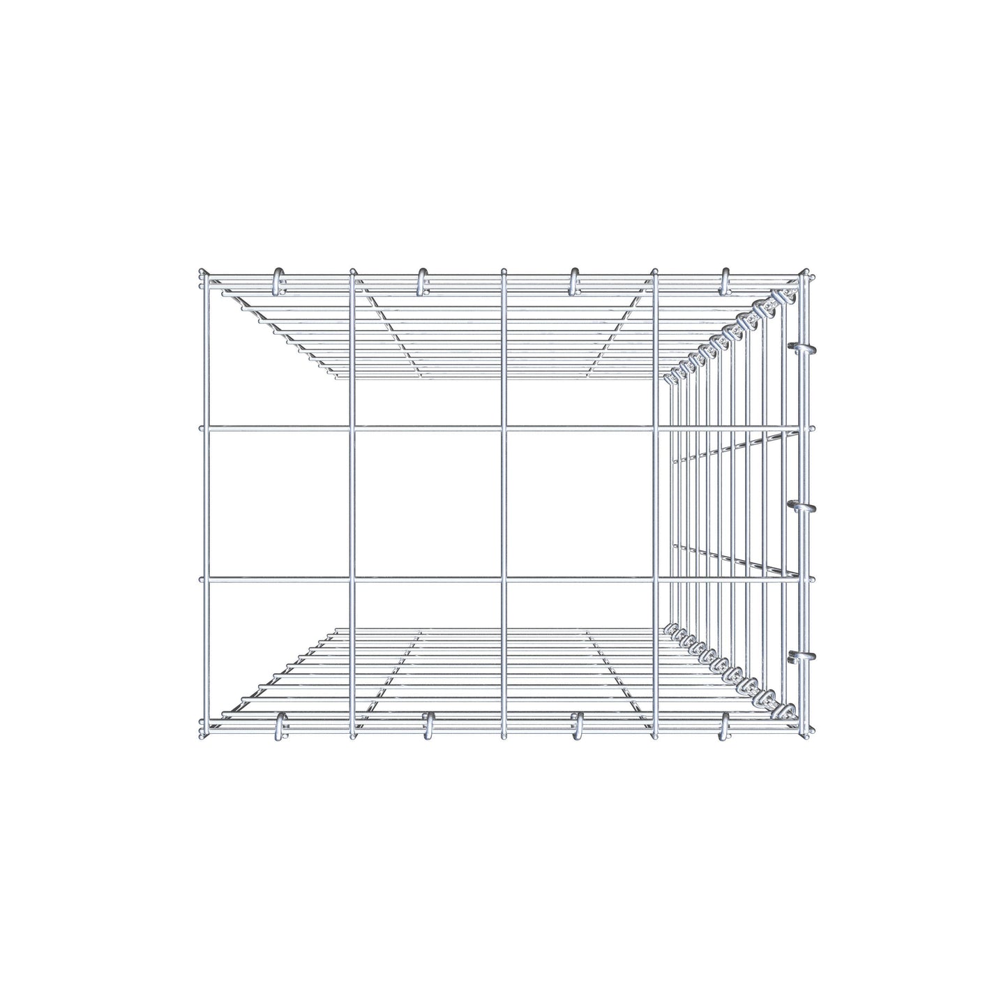 Monteret gabion type 4 100 cm x 40 cm x 30 cm (L x H x D), maskestørrelse 10 cm x 10 cm, C-ring