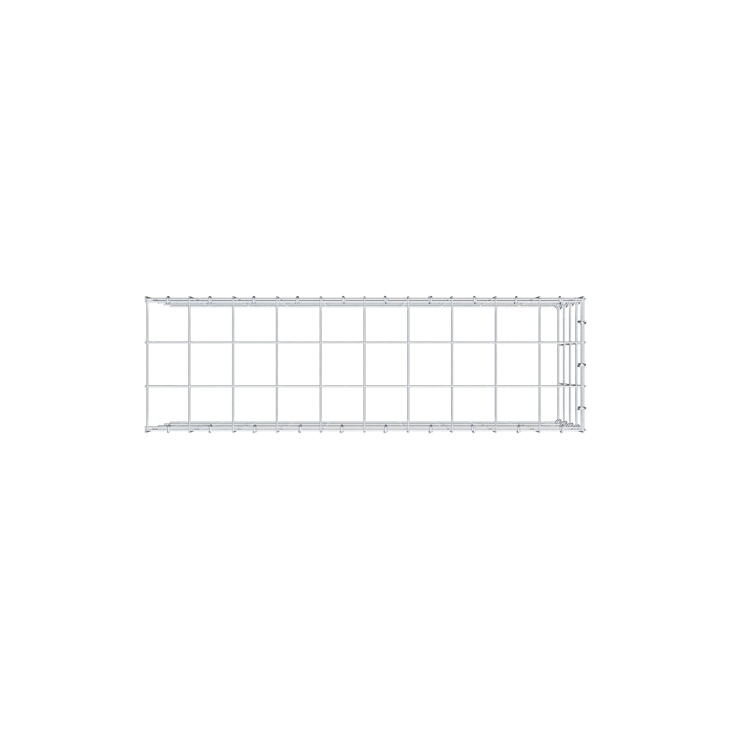 Gabion monté type 4 100 cm x 40 cm x 30 cm (L x H x P), maillage 10 cm x 10 cm, anneau en C