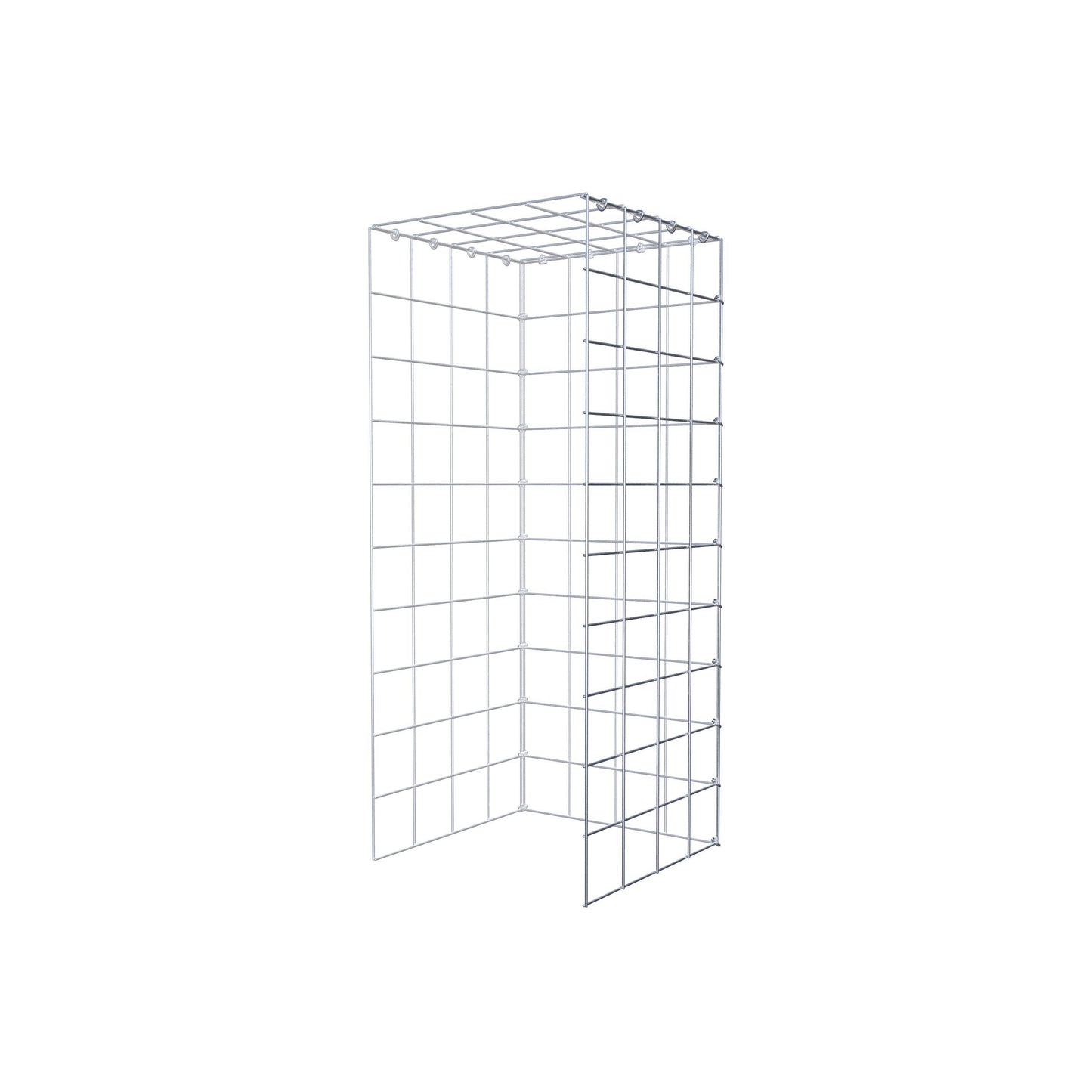 Mounted gabion type 4 100 cm x 40 cm x 40 cm (L x H x D), mesh size 10 cm x 10 cm, C-ring