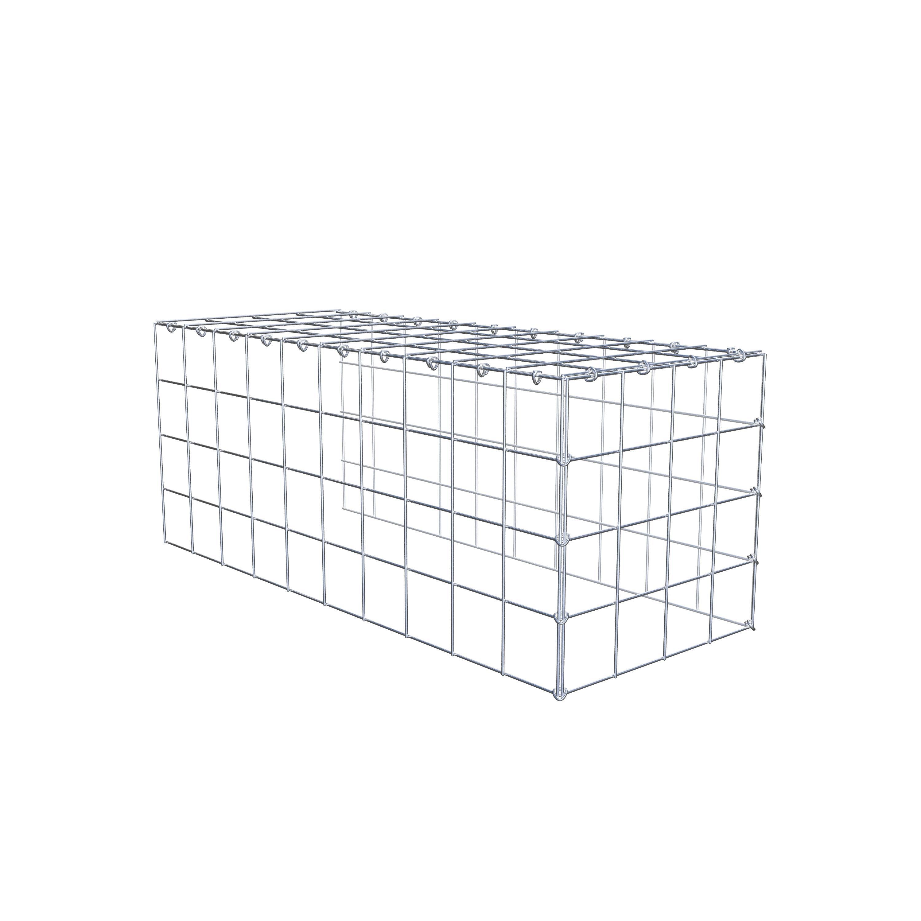 Gabion monté type 4 100 cm x 40 cm x 40 cm (L x H x P), maillage 10 cm x 10 cm, anneau en C