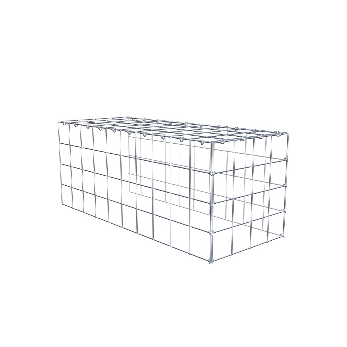 Mounted gabion type 4 100 cm x 40 cm x 40 cm (L x H x D), mesh size 10 cm x 10 cm, C-ring