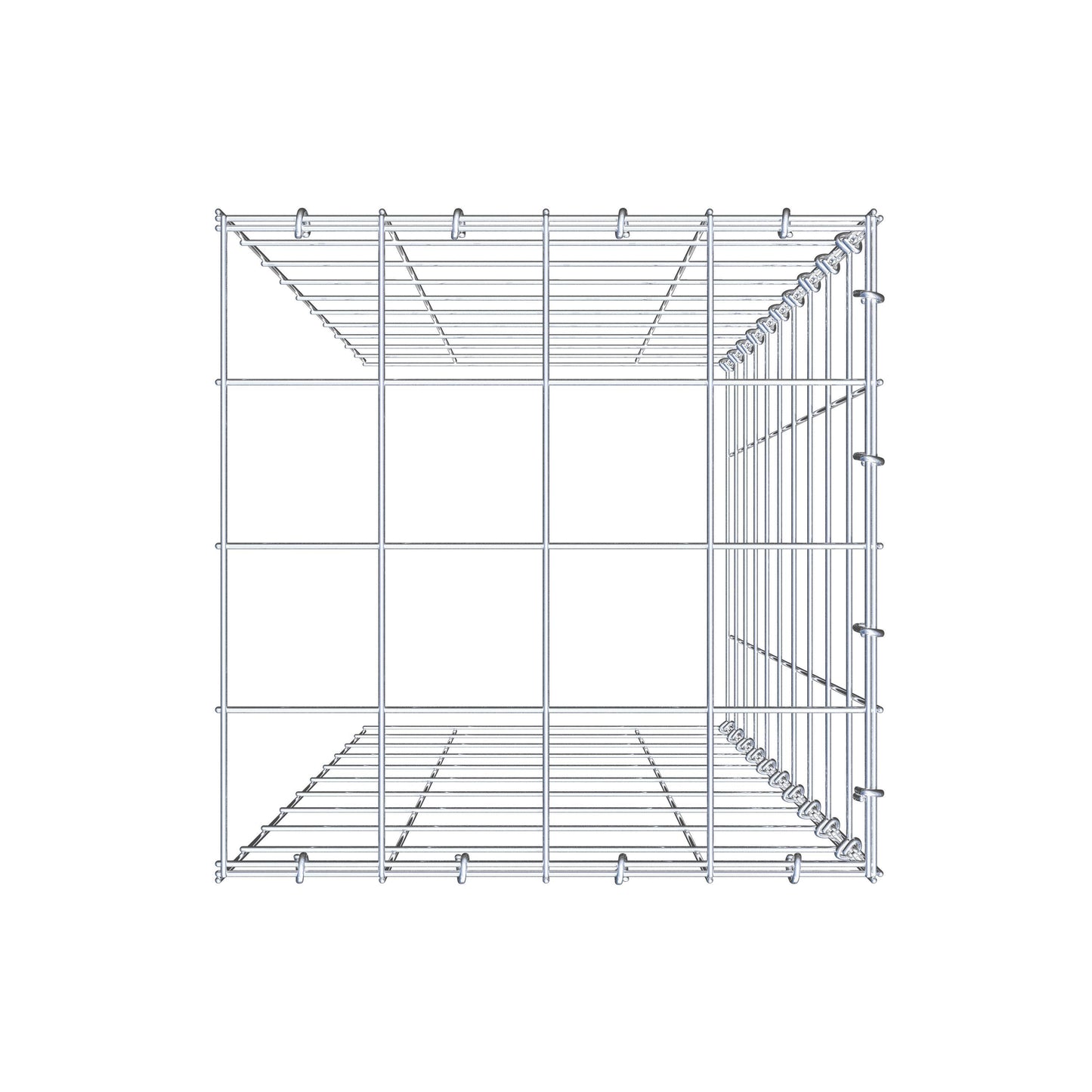 Mounted gabion type 4 100 cm x 40 cm x 40 cm (L x H x D), mesh size 10 cm x 10 cm, C-ring