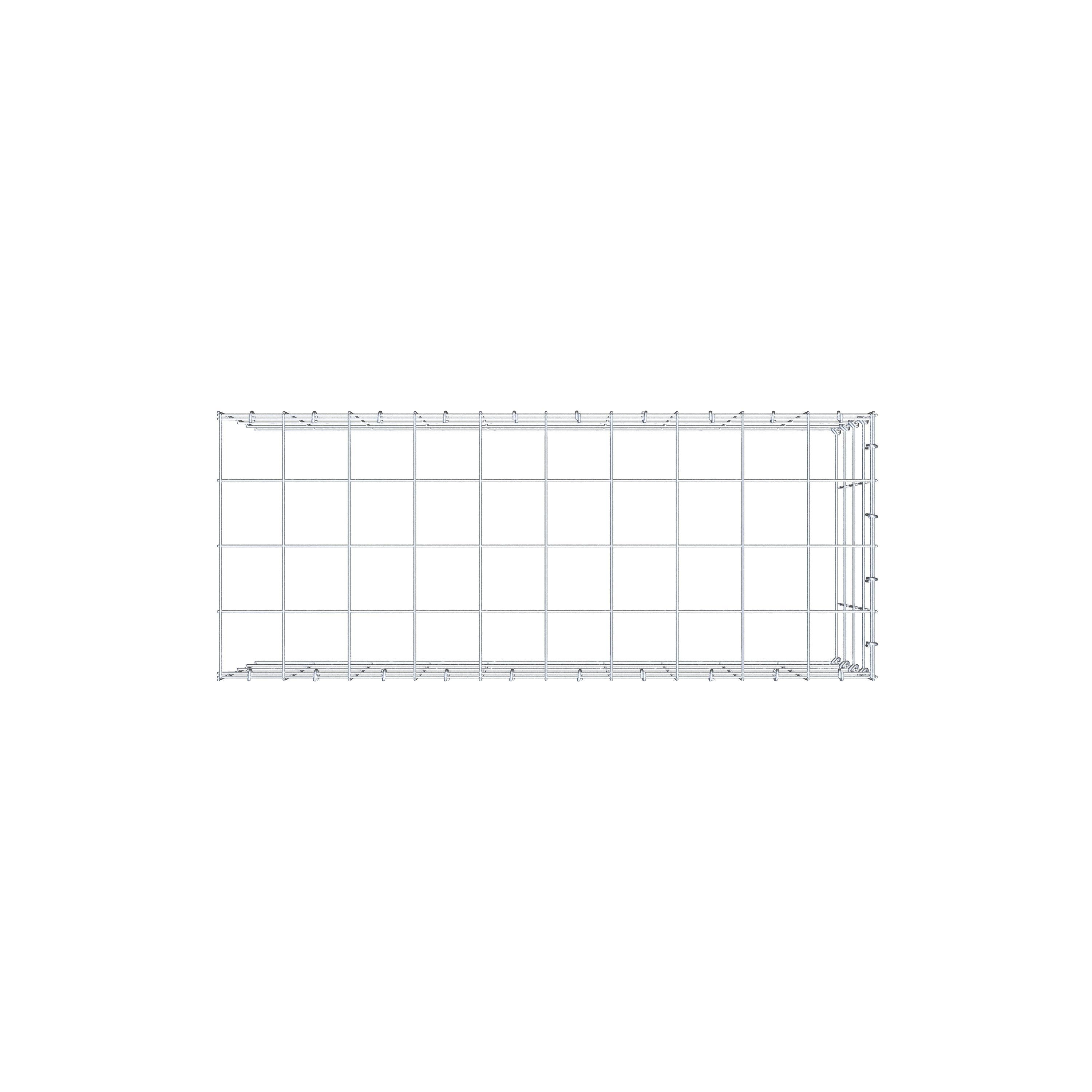 Gabion monté type 4 100 cm x 40 cm x 40 cm (L x H x P), maillage 10 cm x 10 cm, anneau en C