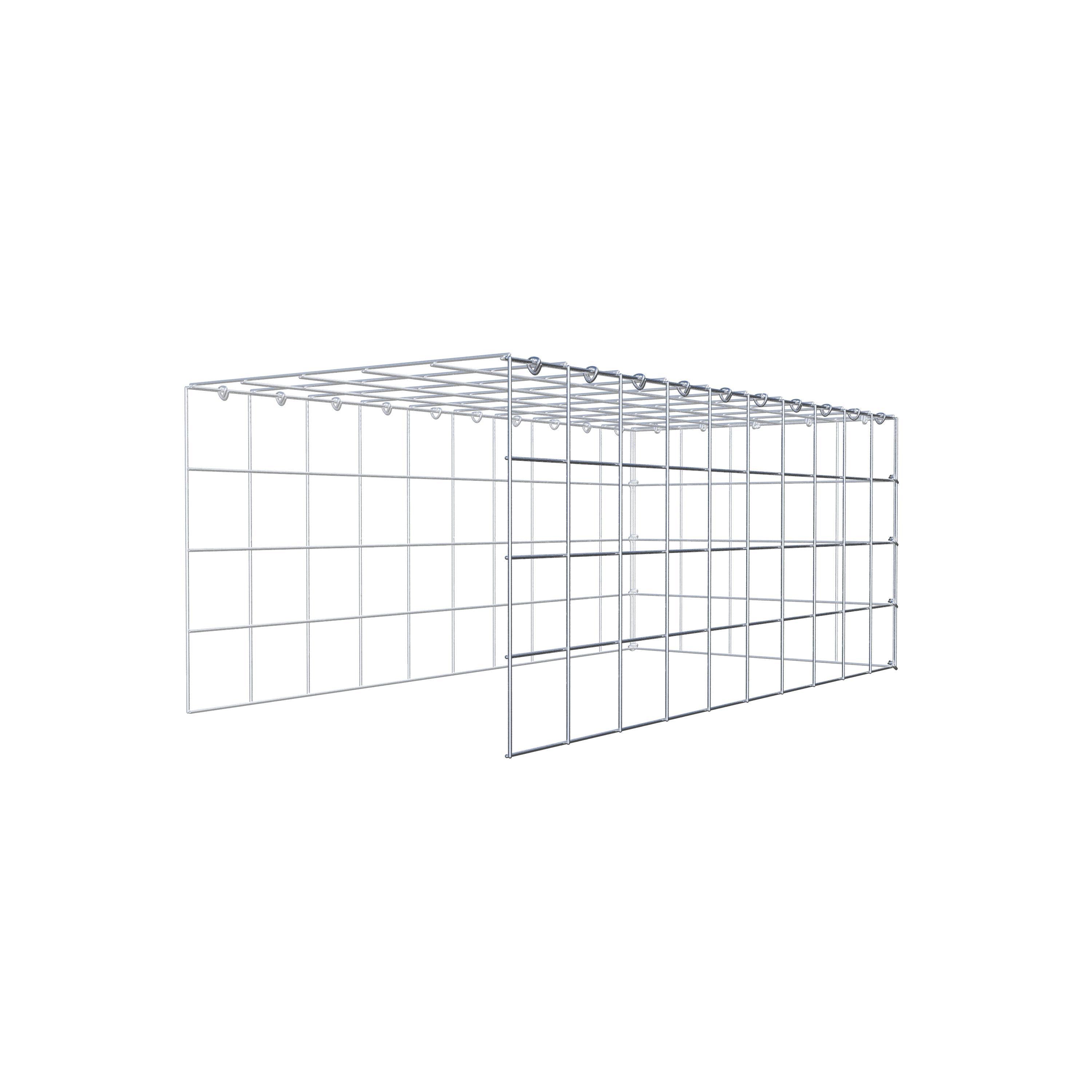 Gabion monté type 4 100 cm x 40 cm x 50 cm (L x H x P), maillage 10 cm x 10 cm, anneau en C