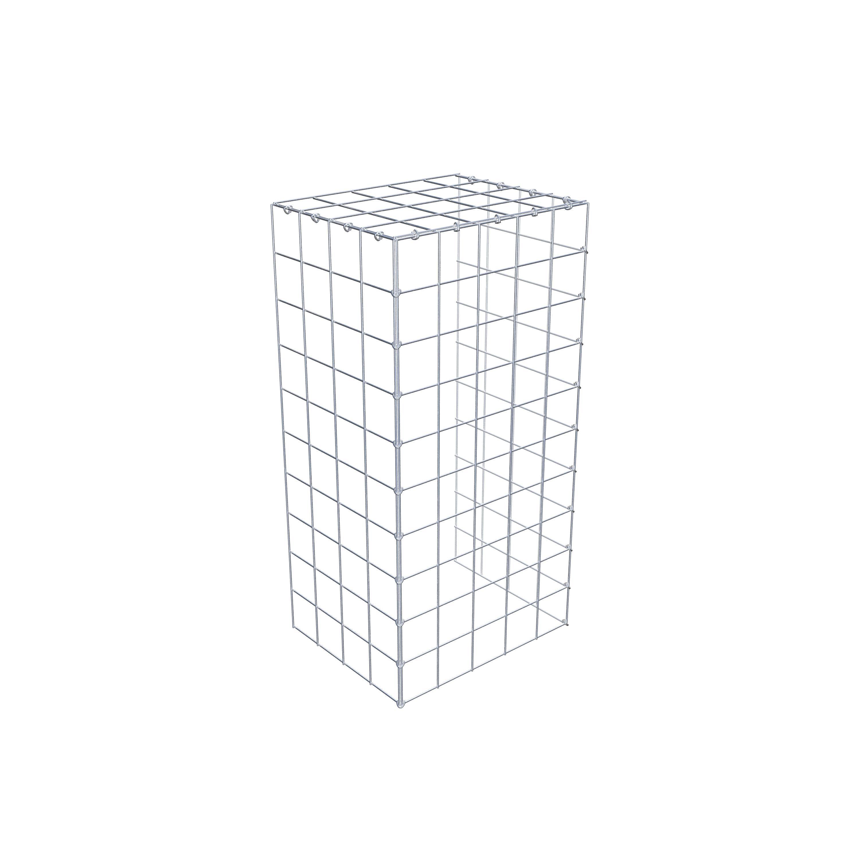 Gabion monté type 4 100 cm x 40 cm x 50 cm (L x H x P), maillage 10 cm x 10 cm, anneau en C