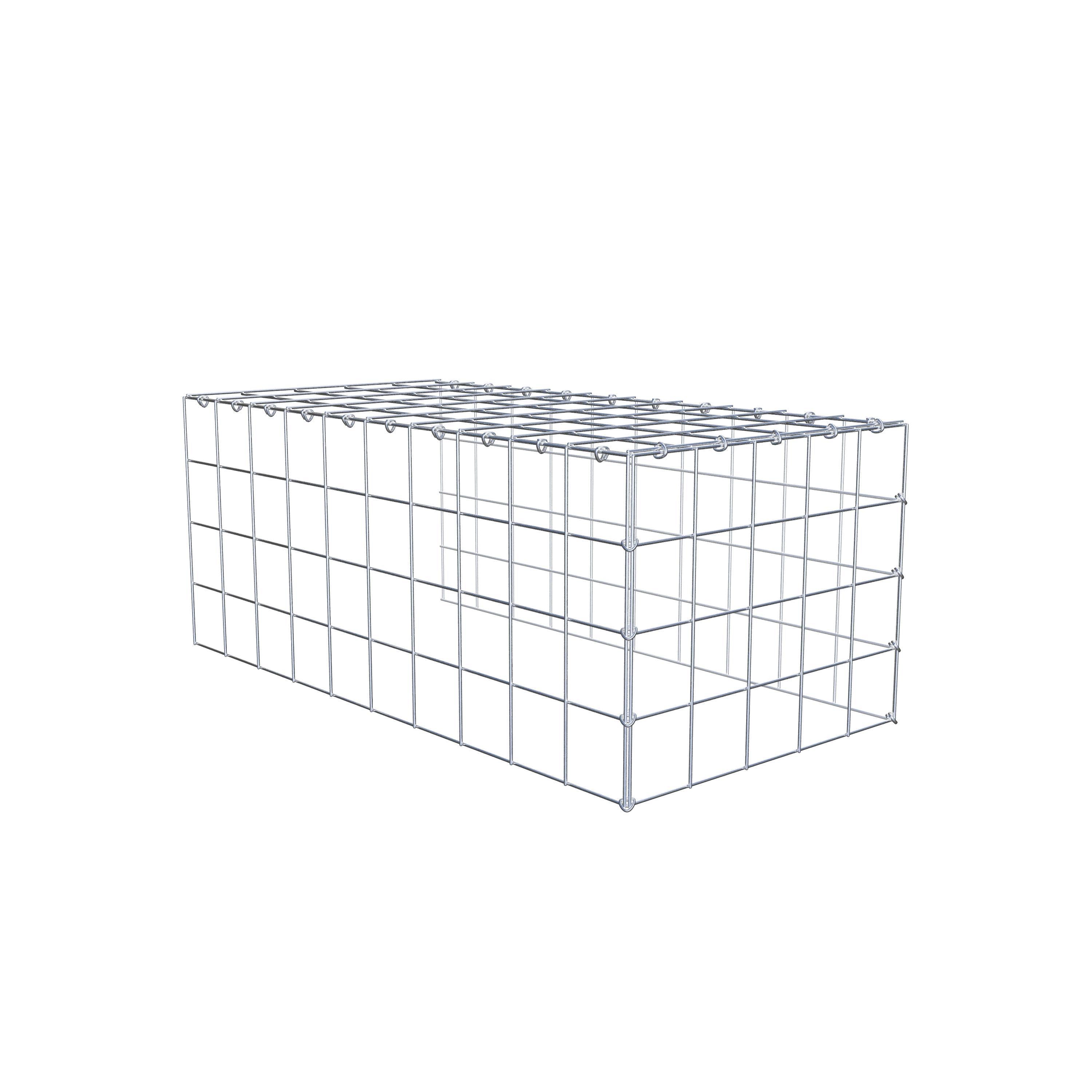 Gabion monté type 4 100 cm x 40 cm x 50 cm (L x H x P), maillage 10 cm x 10 cm, anneau en C