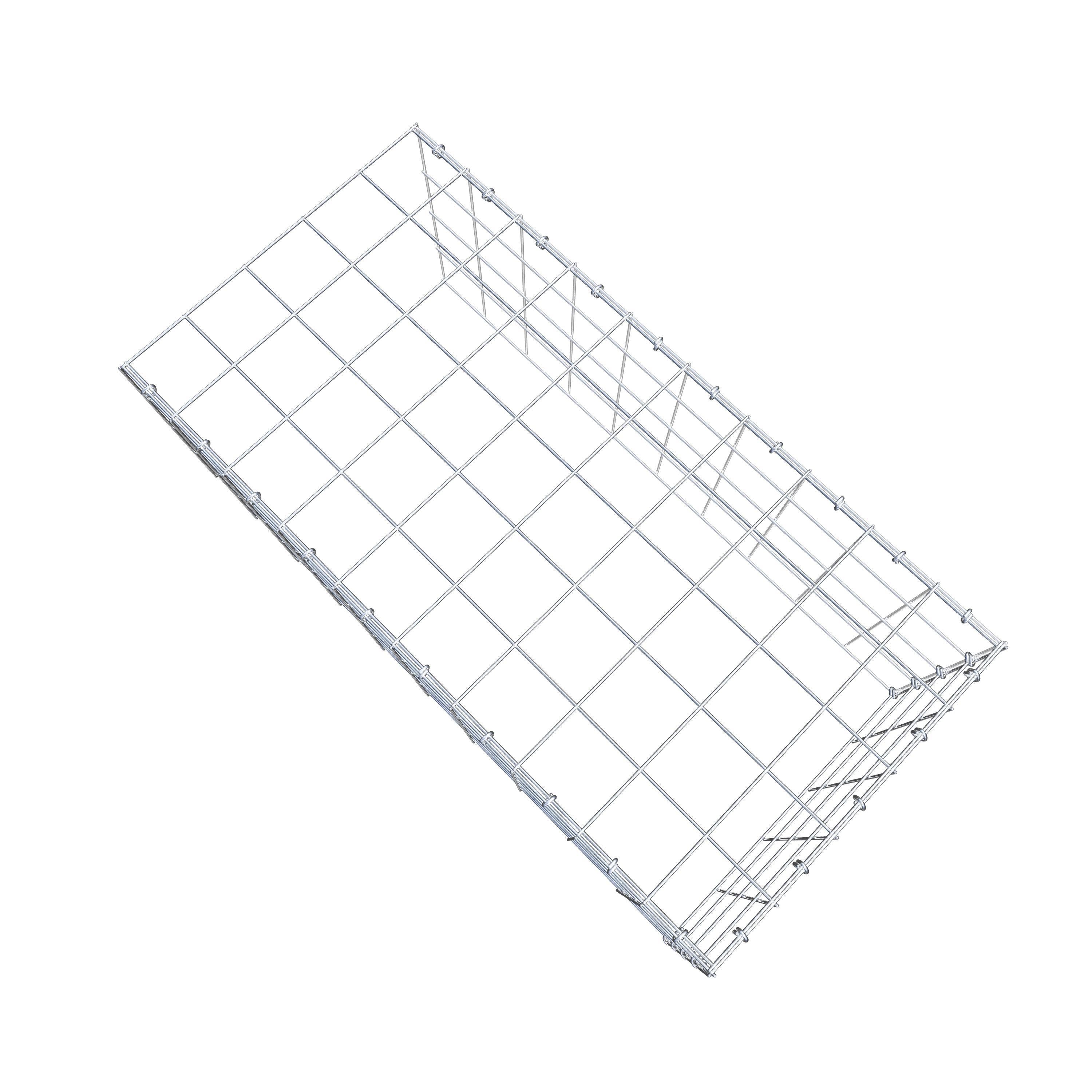 Gabion monté type 4 100 cm x 40 cm x 50 cm (L x H x P), maillage 10 cm x 10 cm, anneau en C