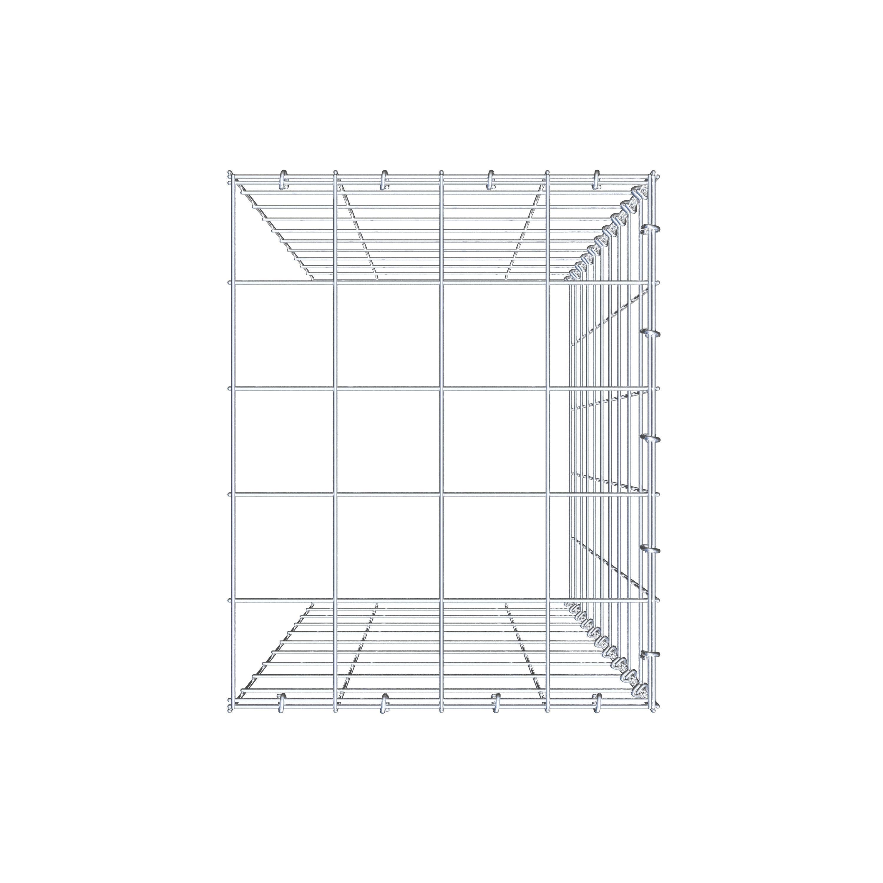 Gabion monté type 4 100 cm x 40 cm x 50 cm (L x H x P), maillage 10 cm x 10 cm, anneau en C