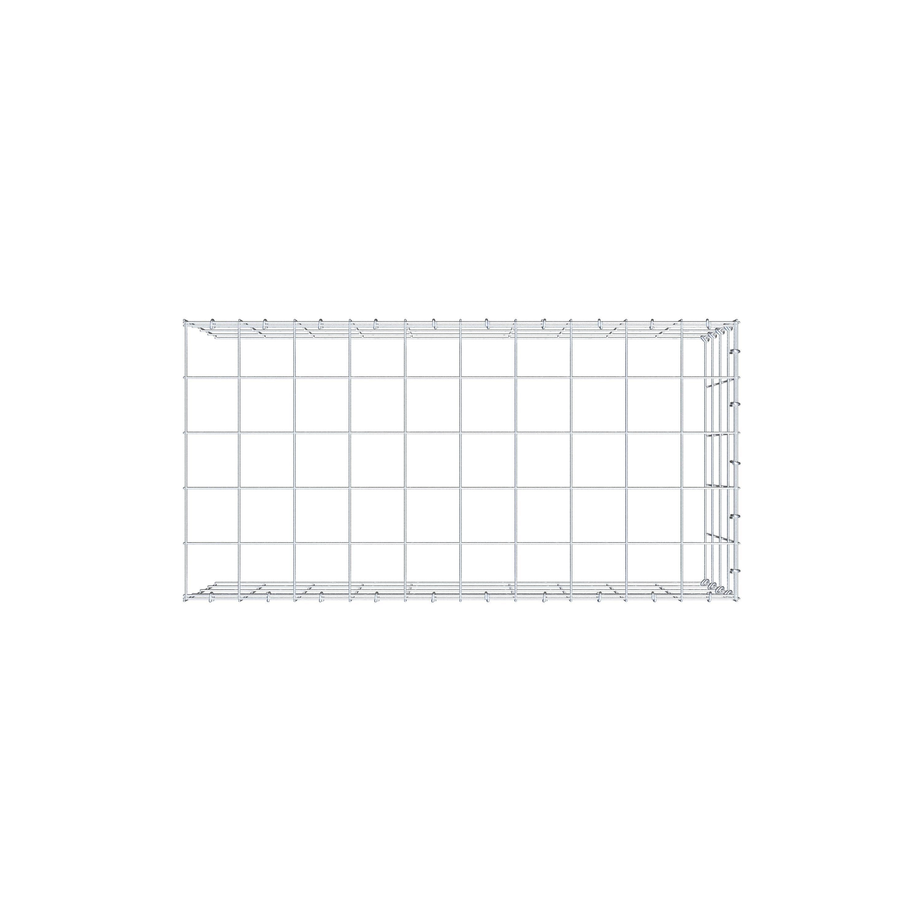 Fourche rapportée type 4 100 cm x 40 cm x 50 cm (L x H x P), mailles 10 cm x 10 cm, anneau C