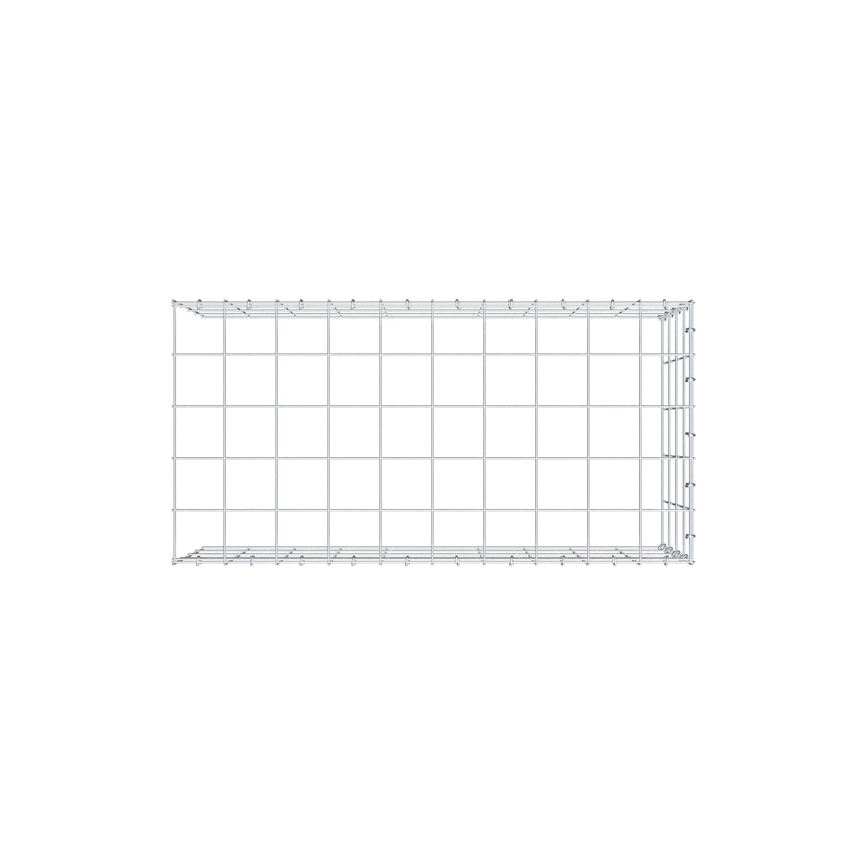 Gabion monté type 4 100 cm x 40 cm x 50 cm (L x H x P), maillage 10 cm x 10 cm, anneau en C