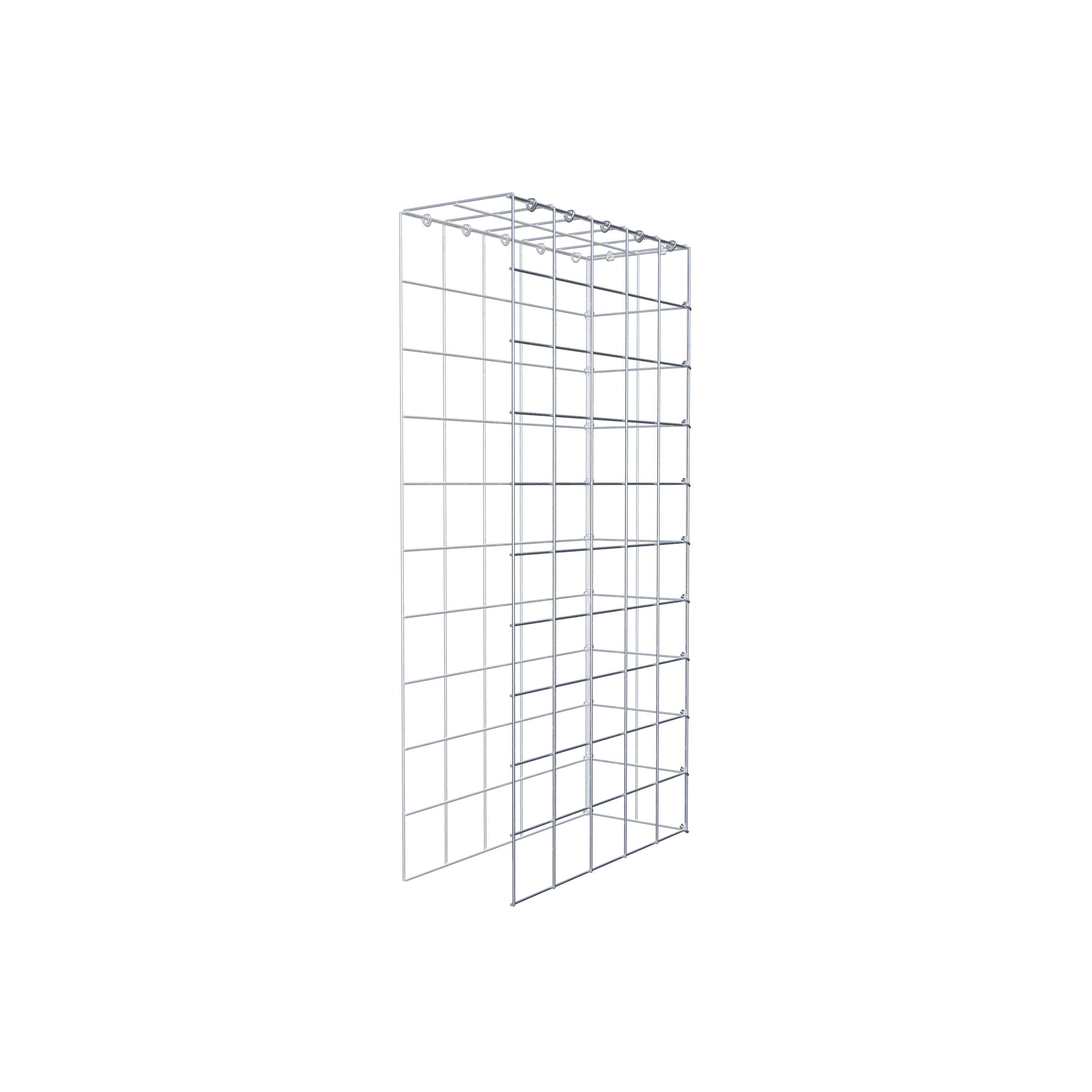 Gabion monté type 4 100 cm x 50 cm x 20 cm (L x H x P), maillage 10 cm x 10 cm, anneau en C