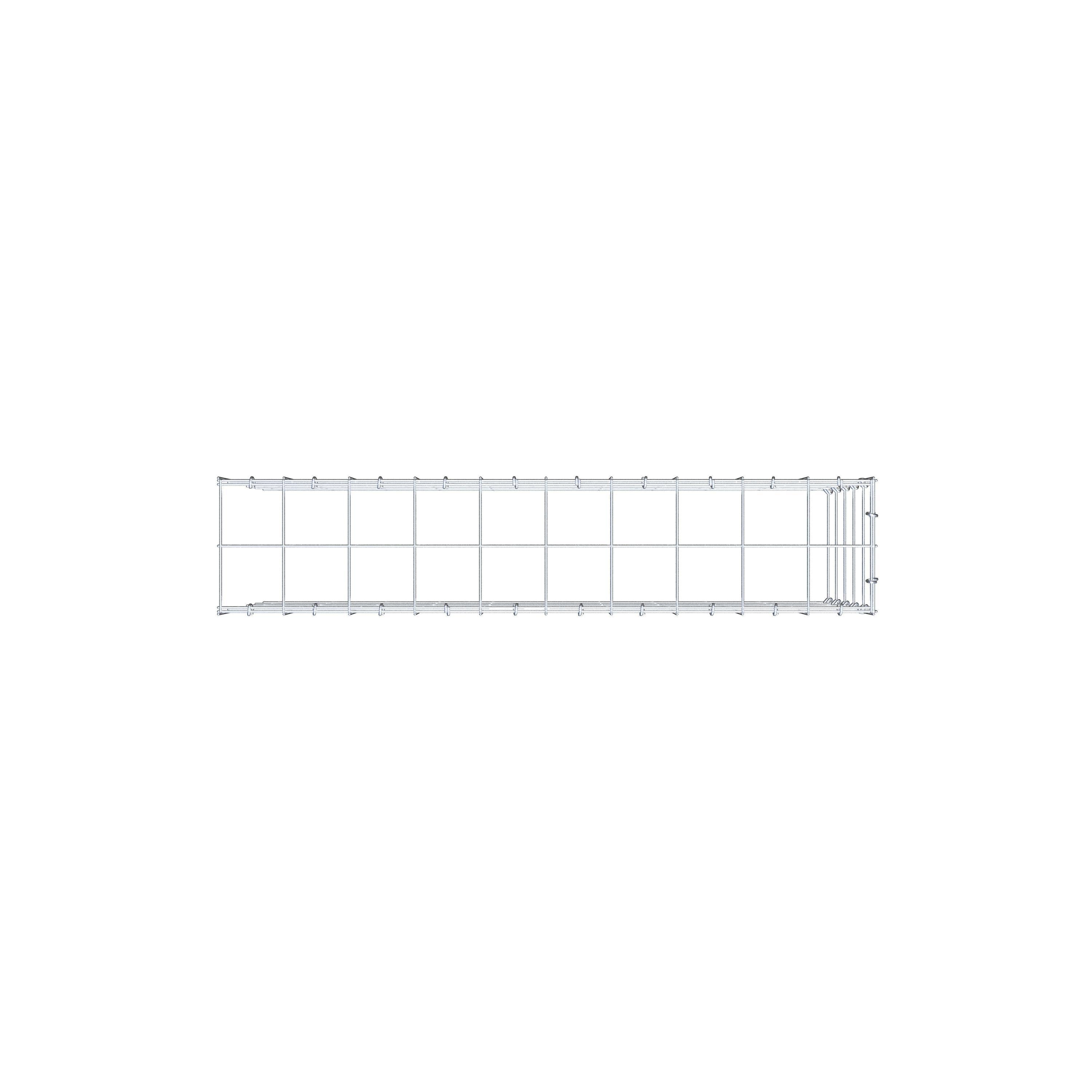 Anbaugabione Typ 4 100 cm x 50 cm x 20 cm (L x H x T), Maschenweite 10 cm x 10 cm, C-Ring