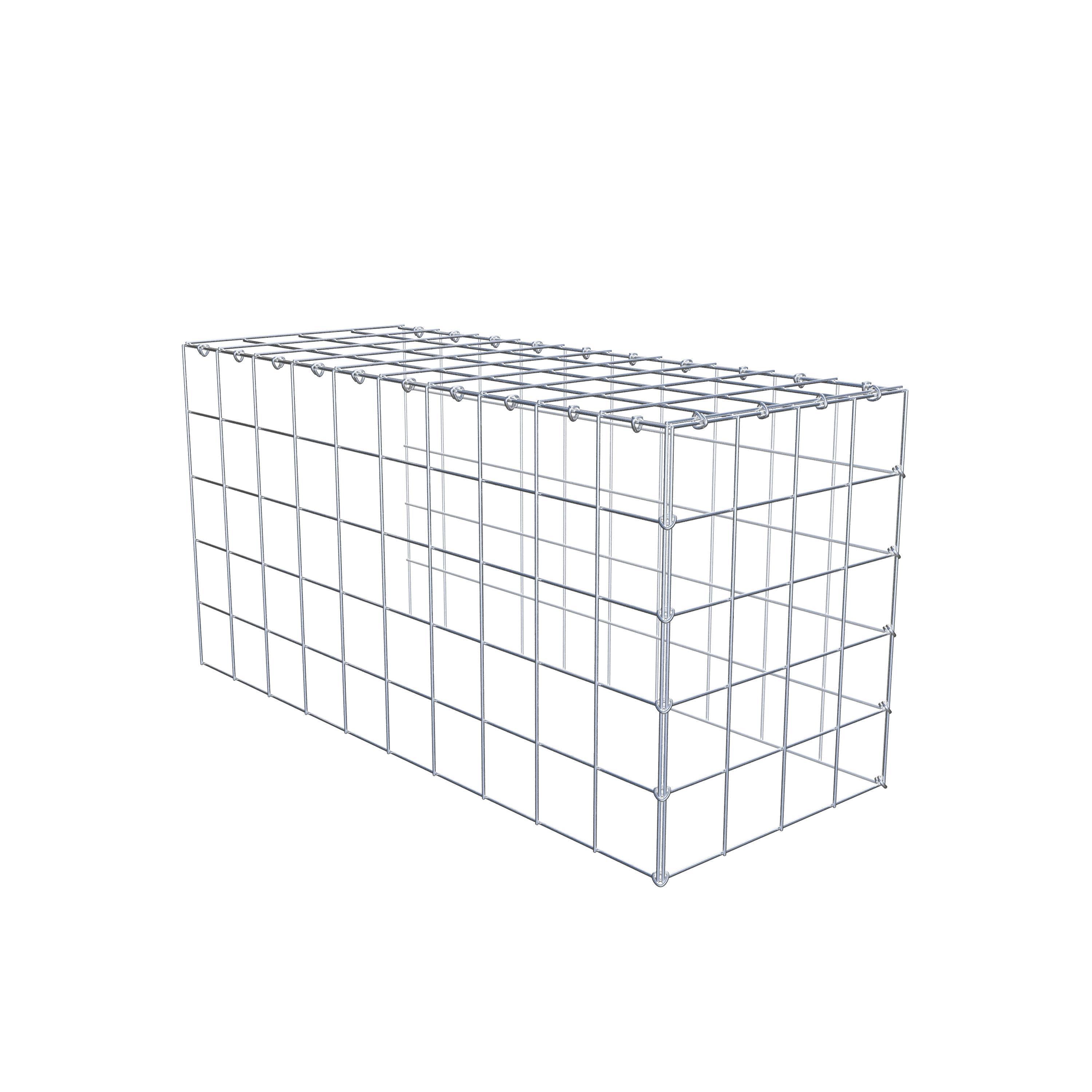 Gabion monté type 4 100 cm x 50 cm x 40 cm (L x H x P), maillage 10 cm x 10 cm, anneau en C