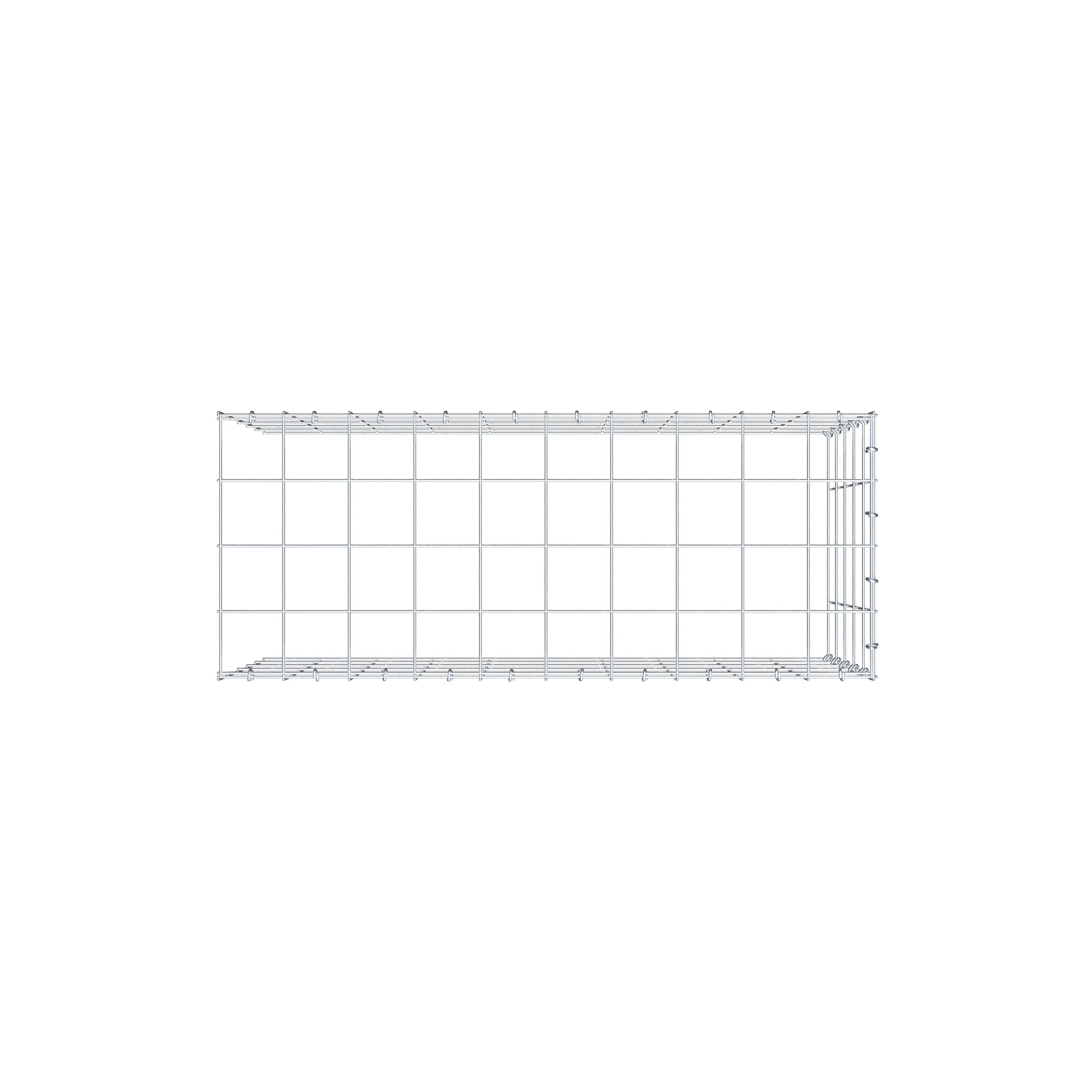 Gabion monté type 4 100 cm x 50 cm x 40 cm (L x H x P), maillage 10 cm x 10 cm, anneau en C