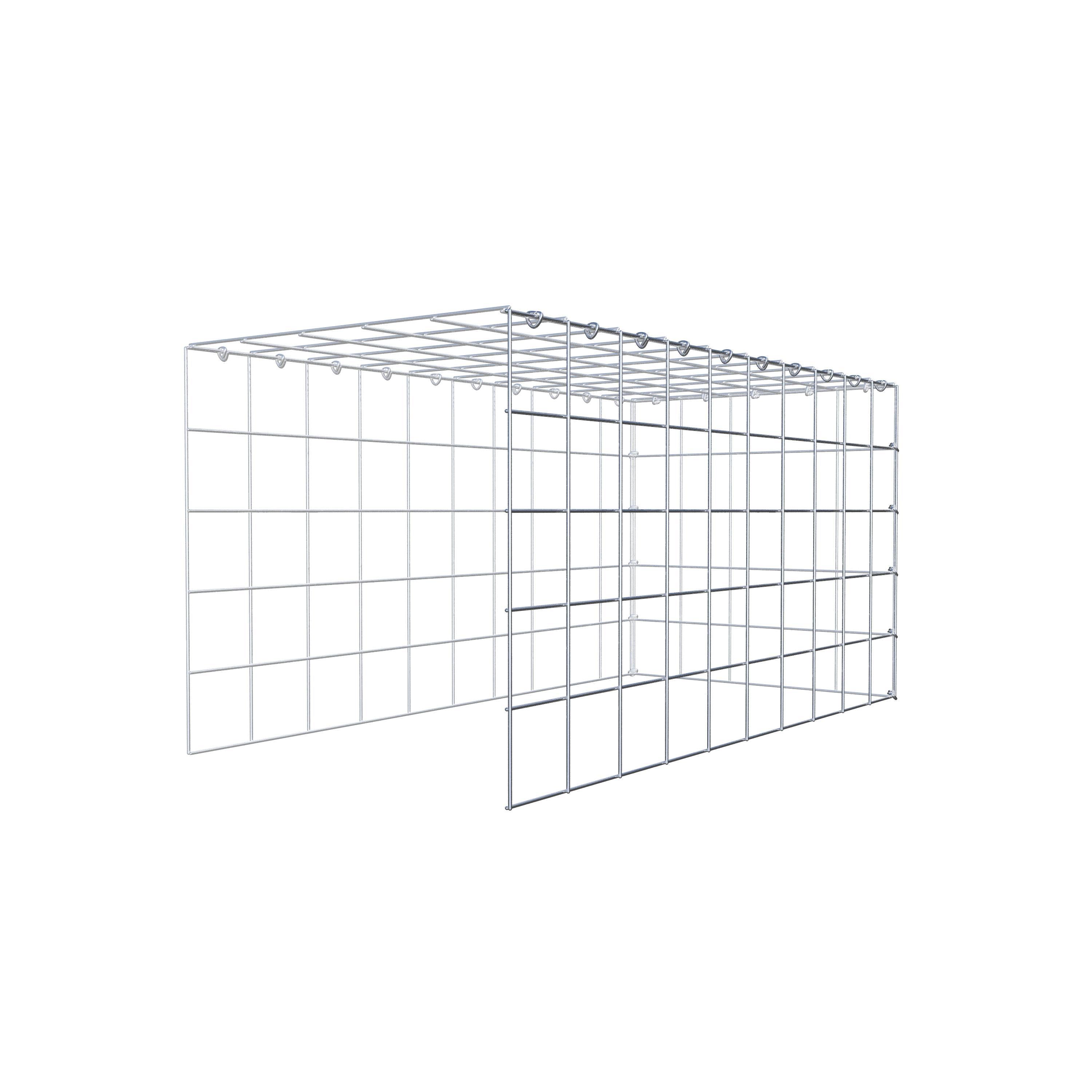 Gabion monté type 4 100 cm x 50 cm x 50 cm (L x H x P), maillage 10 cm x 10 cm, anneau en C