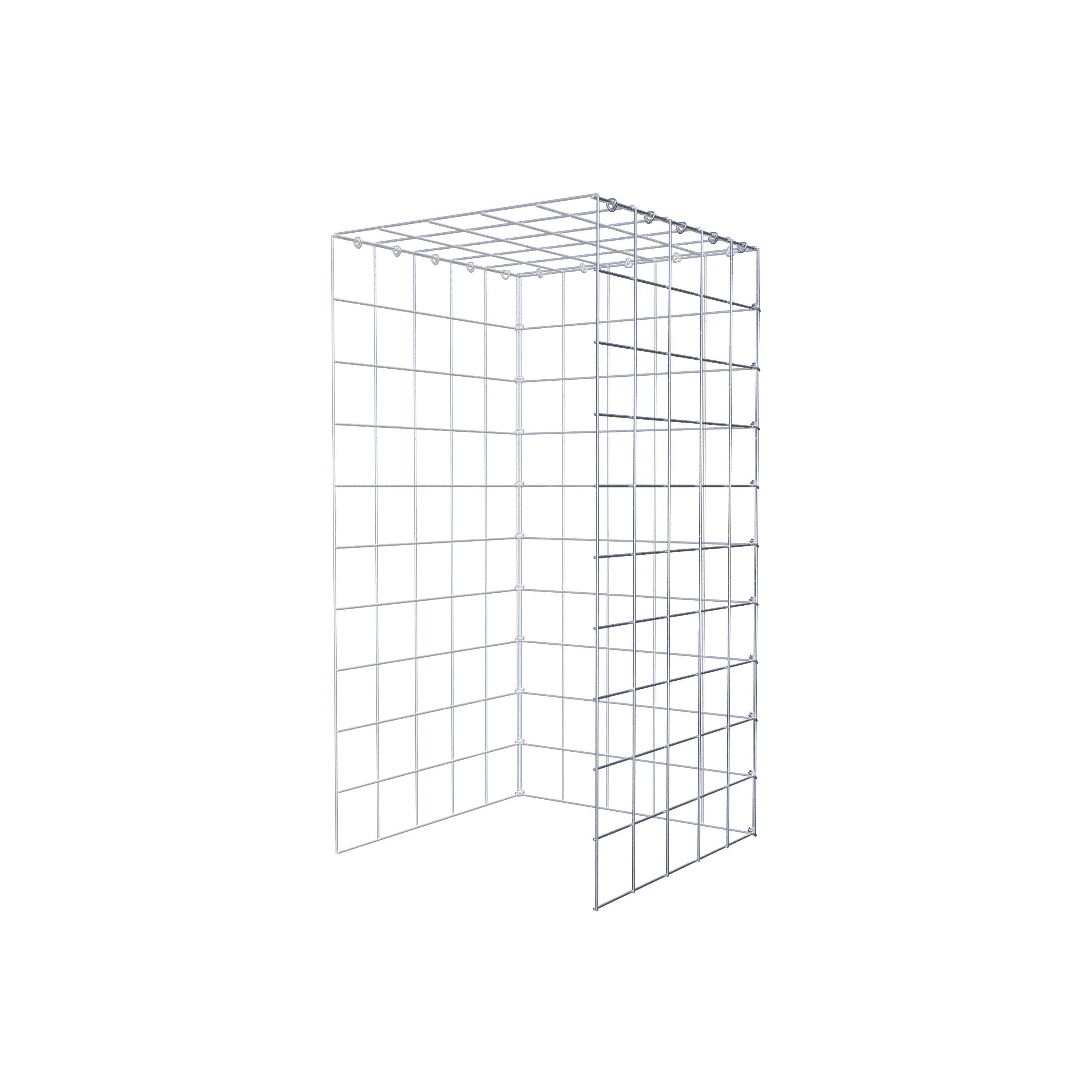 Gabion monté type 4 100 cm x 50 cm x 50 cm (L x H x P), maillage 10 cm x 10 cm, anneau en C