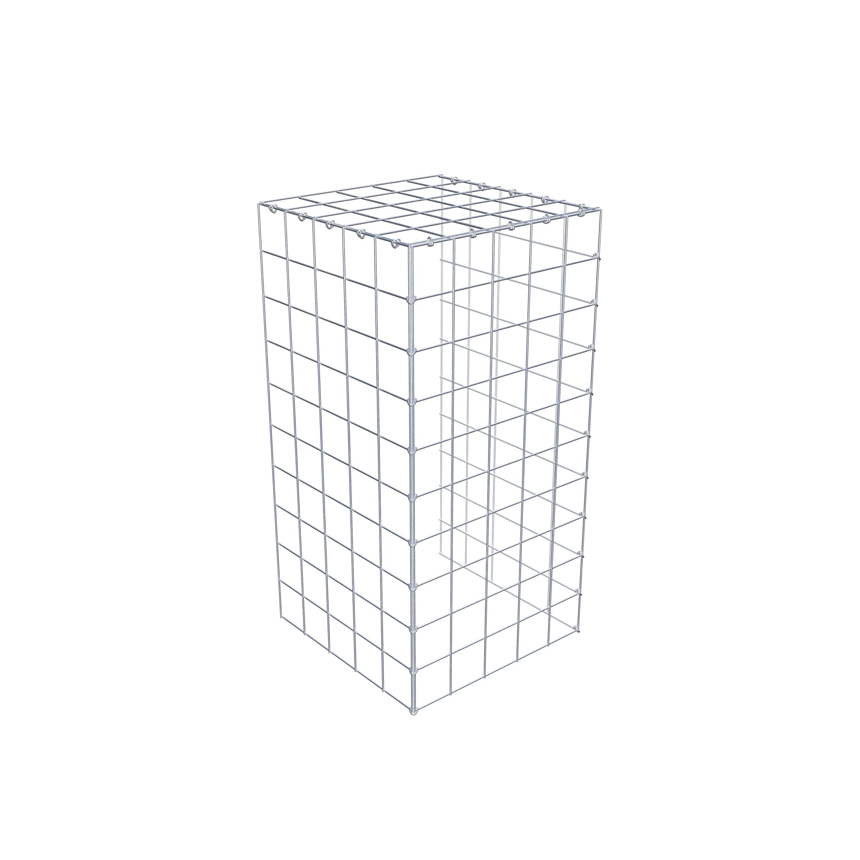 Gabion monté type 4 100 cm x 50 cm x 50 cm (L x H x P), maillage 10 cm x 10 cm, anneau en C