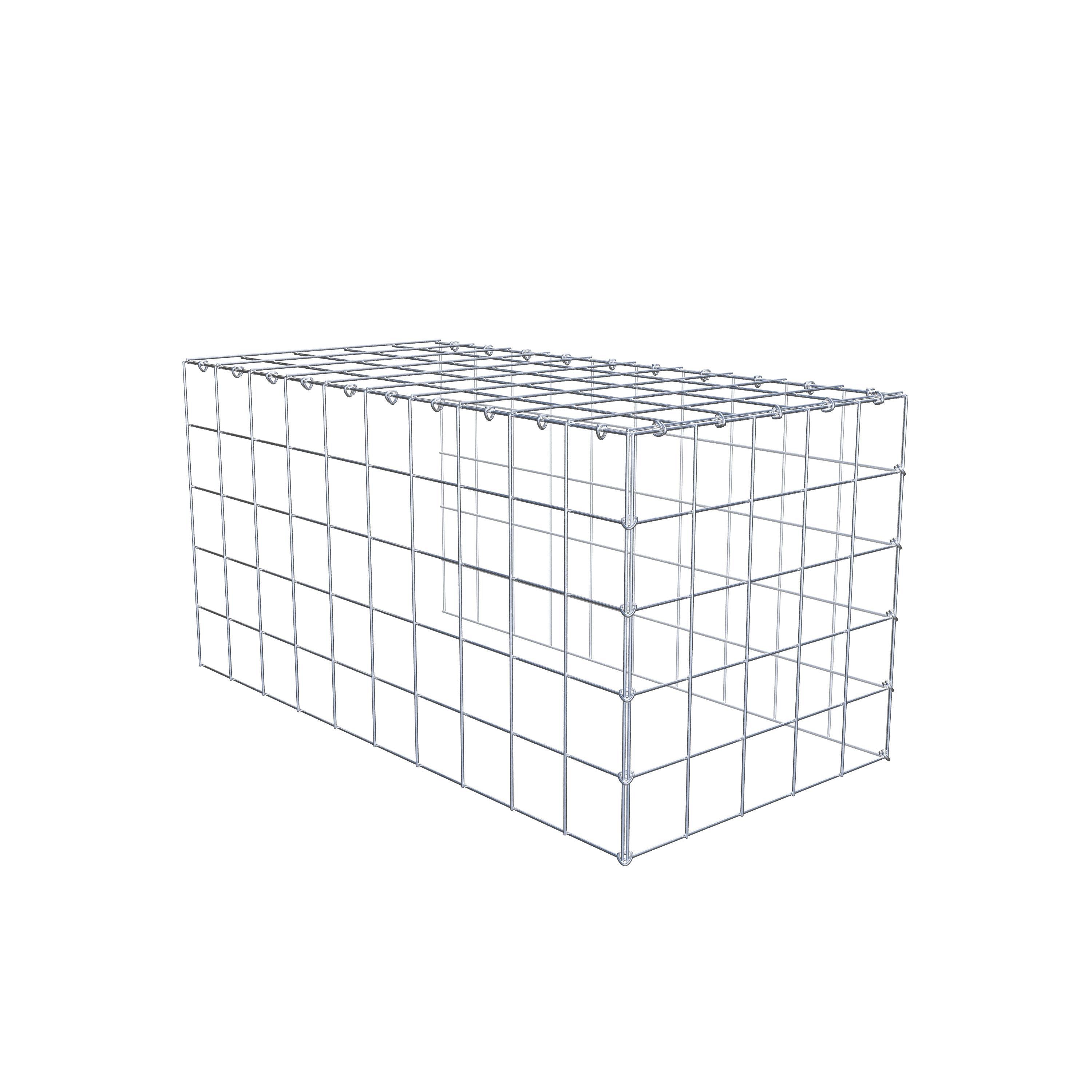 Gabion monté type 4 100 cm x 50 cm x 50 cm (L x H x P), maillage 10 cm x 10 cm, anneau en C