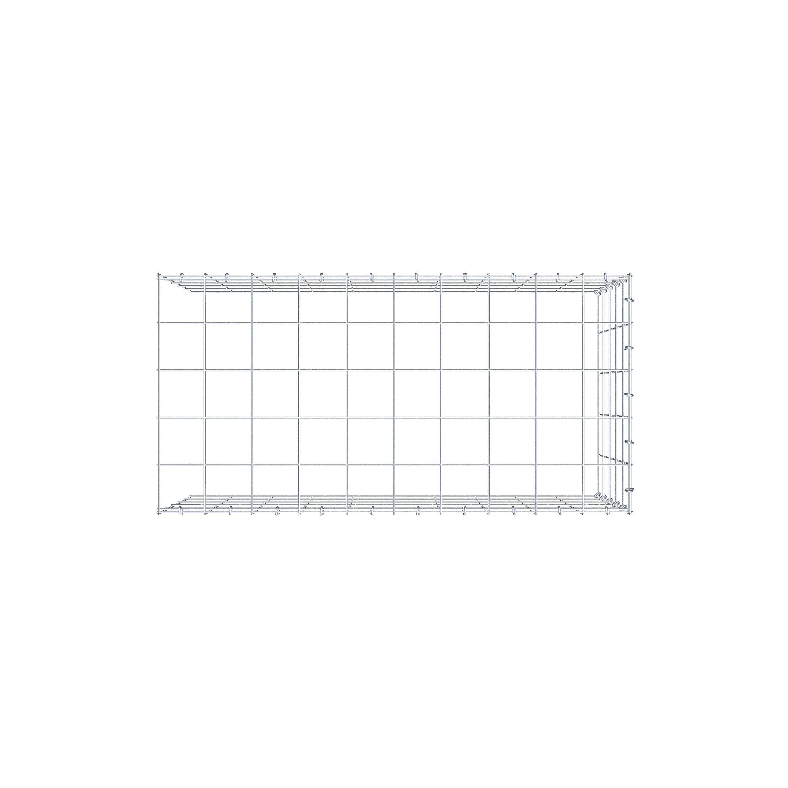 Gabion monté type 4 100 cm x 50 cm x 50 cm (L x H x P), maillage 10 cm x 10 cm, anneau en C