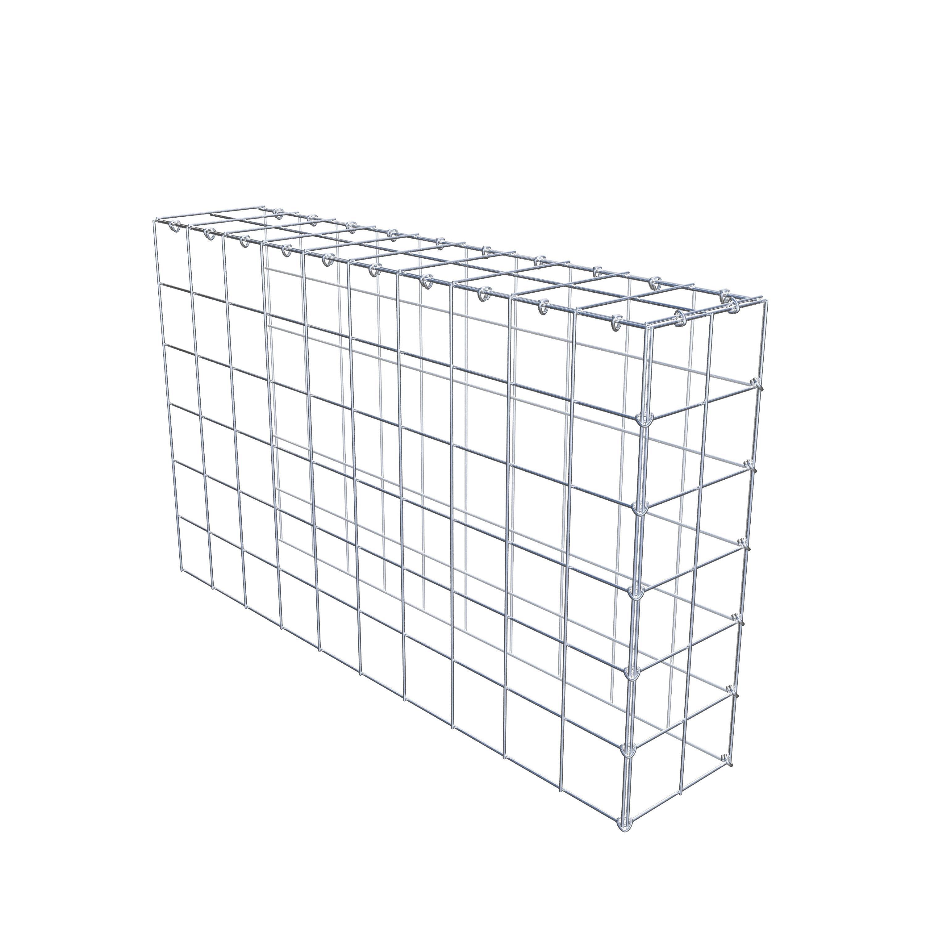 Gabion monté type 4 100 cm x 60 cm x 20 cm (L x H x P), maillage 10 cm x 10 cm, anneau en C