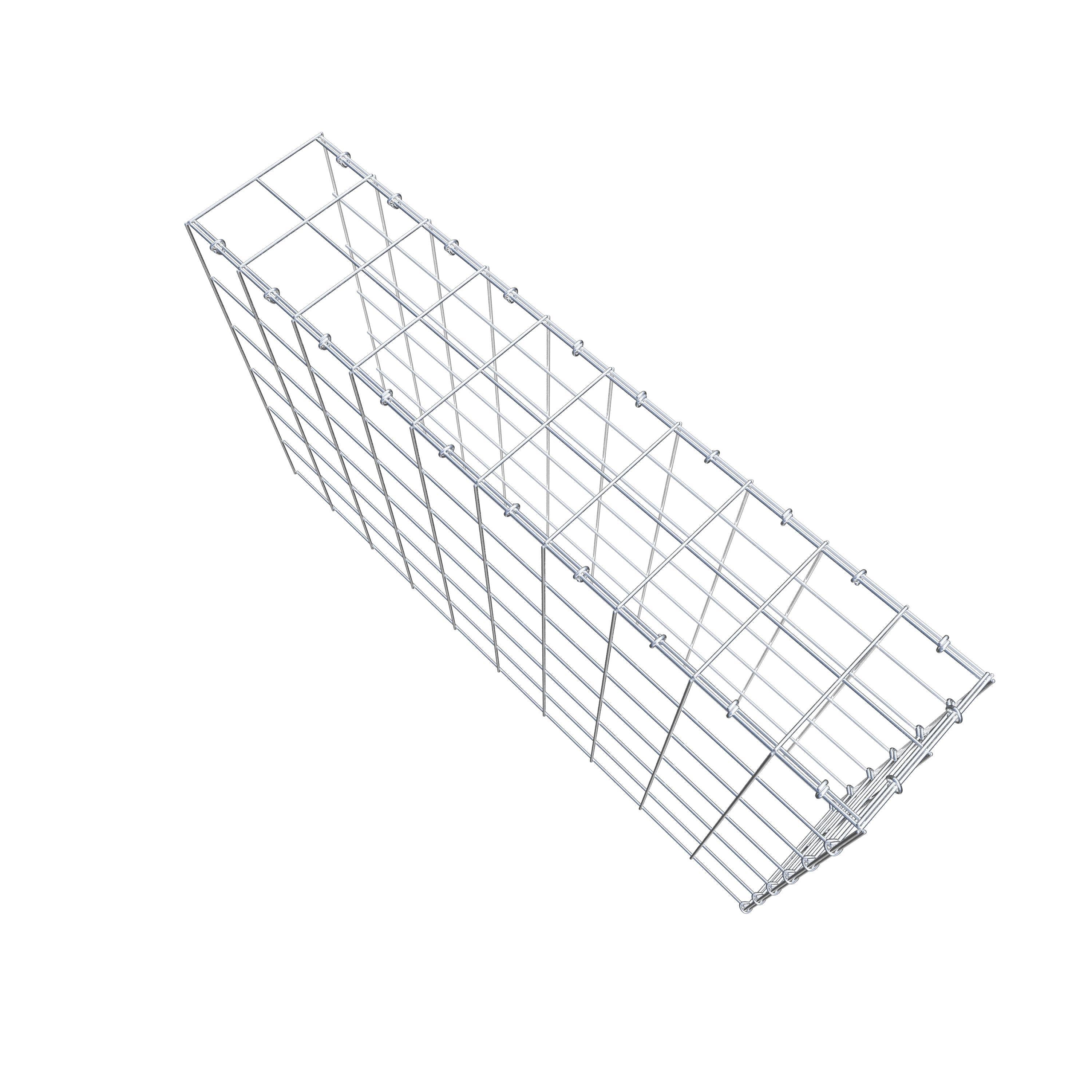 Gabion monté type 4 100 cm x 60 cm x 20 cm (L x H x P), maillage 10 cm x 10 cm, anneau en C