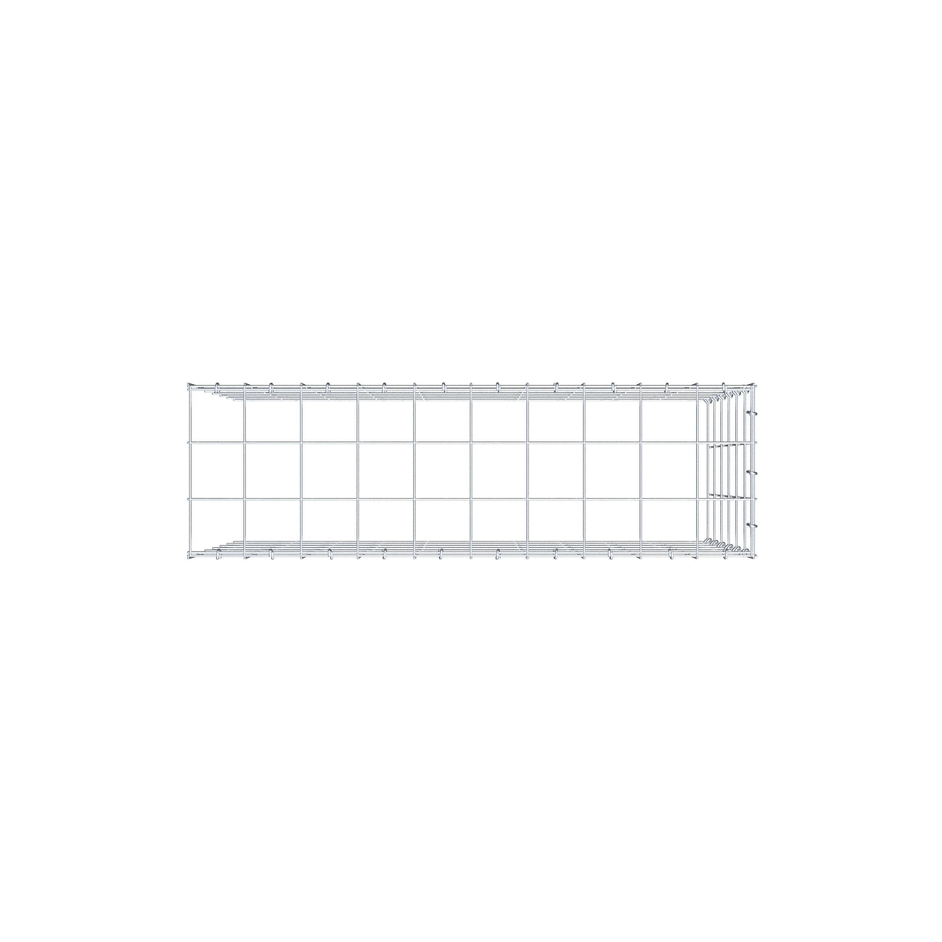 Gabion monté type 4 100 cm x 60 cm x 30 cm (L x H x P), maillage 10 cm x 10 cm, anneau en C