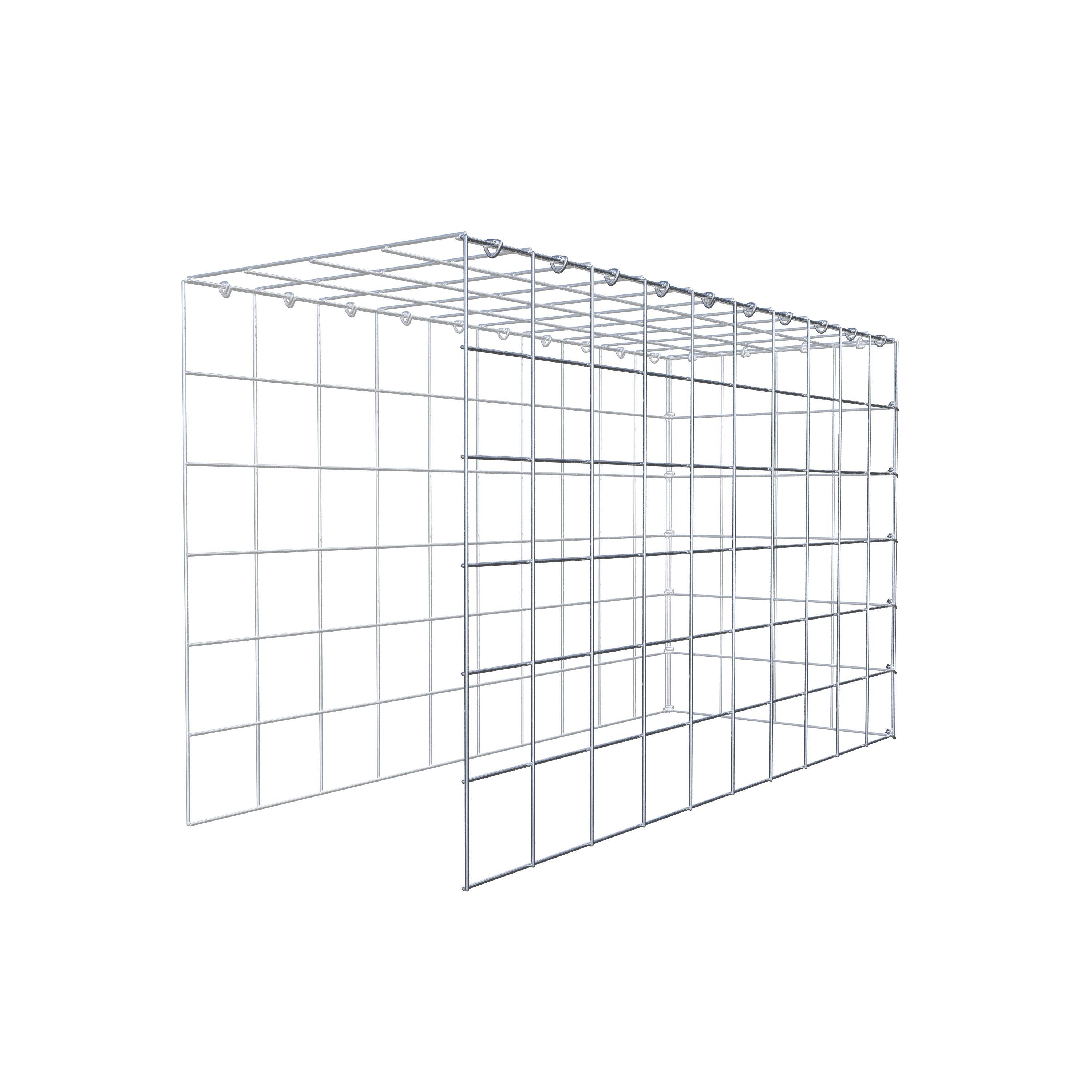 Gabion monté type 4 100 cm x 60 cm x 40 cm (L x H x P), maillage 10 cm x 10 cm, anneau en C