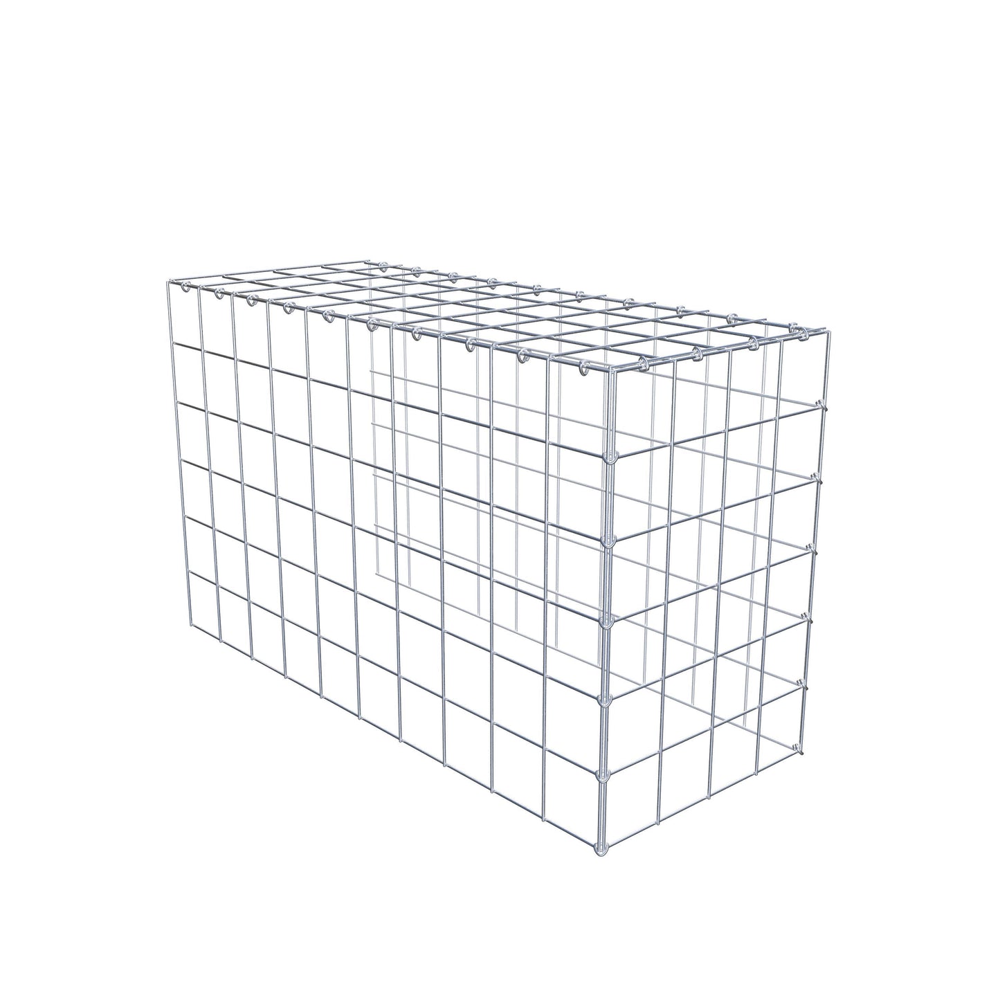 Mounted gabion type 4 100 cm x 60 cm x 40 cm (L x H x D), mesh size 10 cm x 10 cm, C-ring