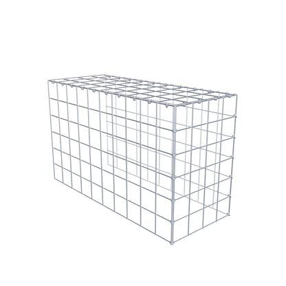 Mounted gabion type 4 100 cm x 60 cm x 40 cm (L x H x D), mesh size 10 cm x 10 cm, C-ring