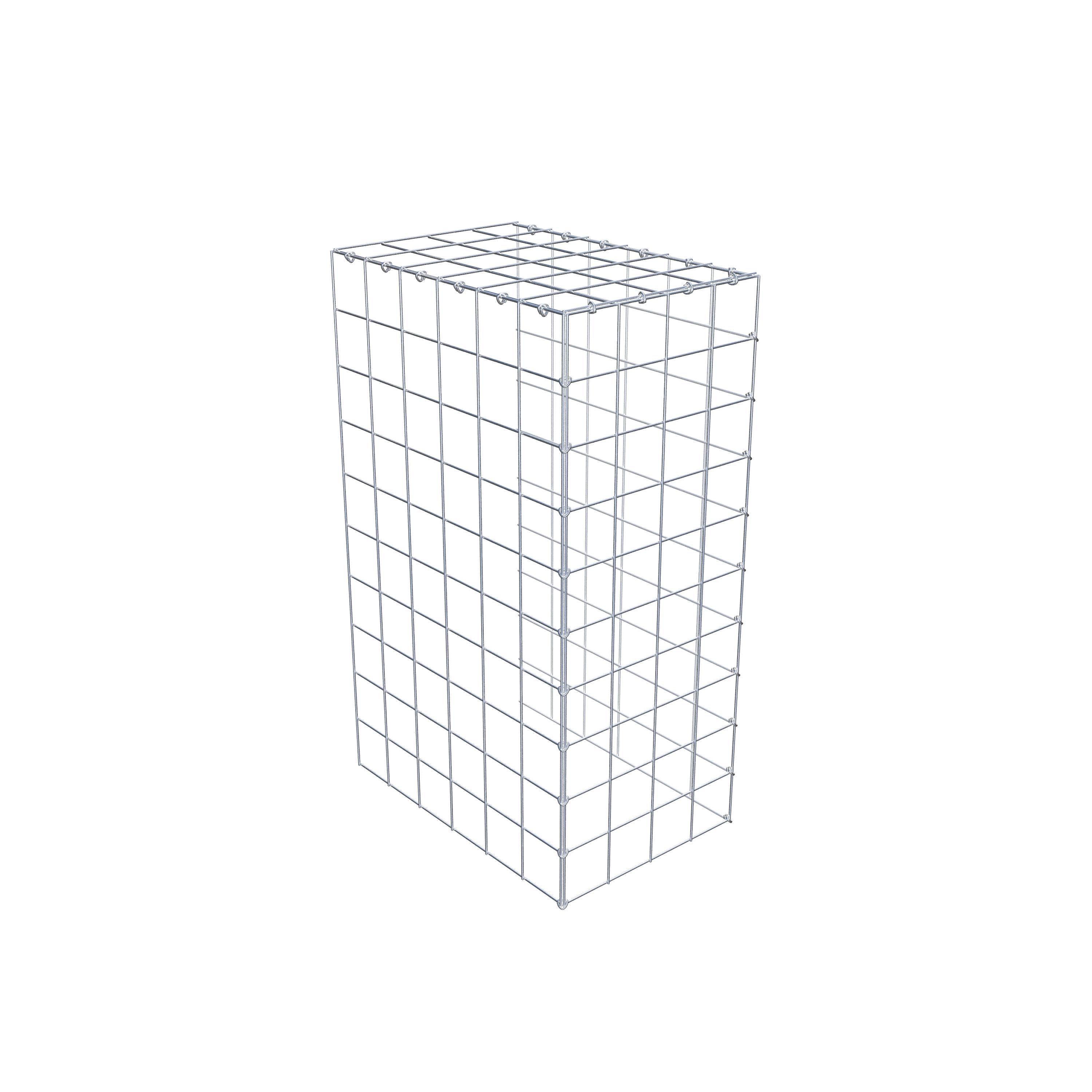 Gabion monté type 4 100 cm x 60 cm x 40 cm (L x H x P), maillage 10 cm x 10 cm, anneau en C