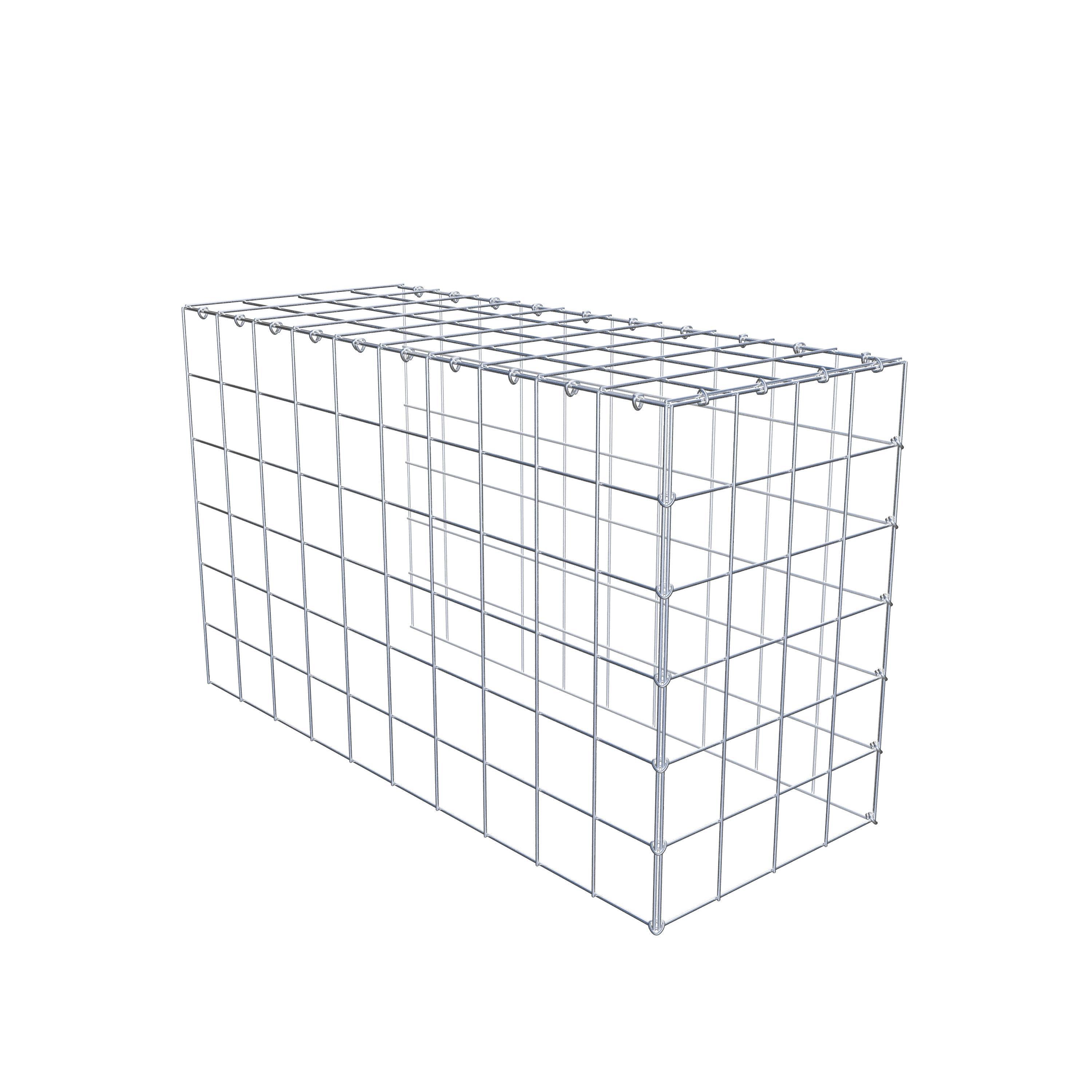 Gabion monté type 4 100 cm x 60 cm x 40 cm (L x H x P), maillage 10 cm x 10 cm, anneau en C