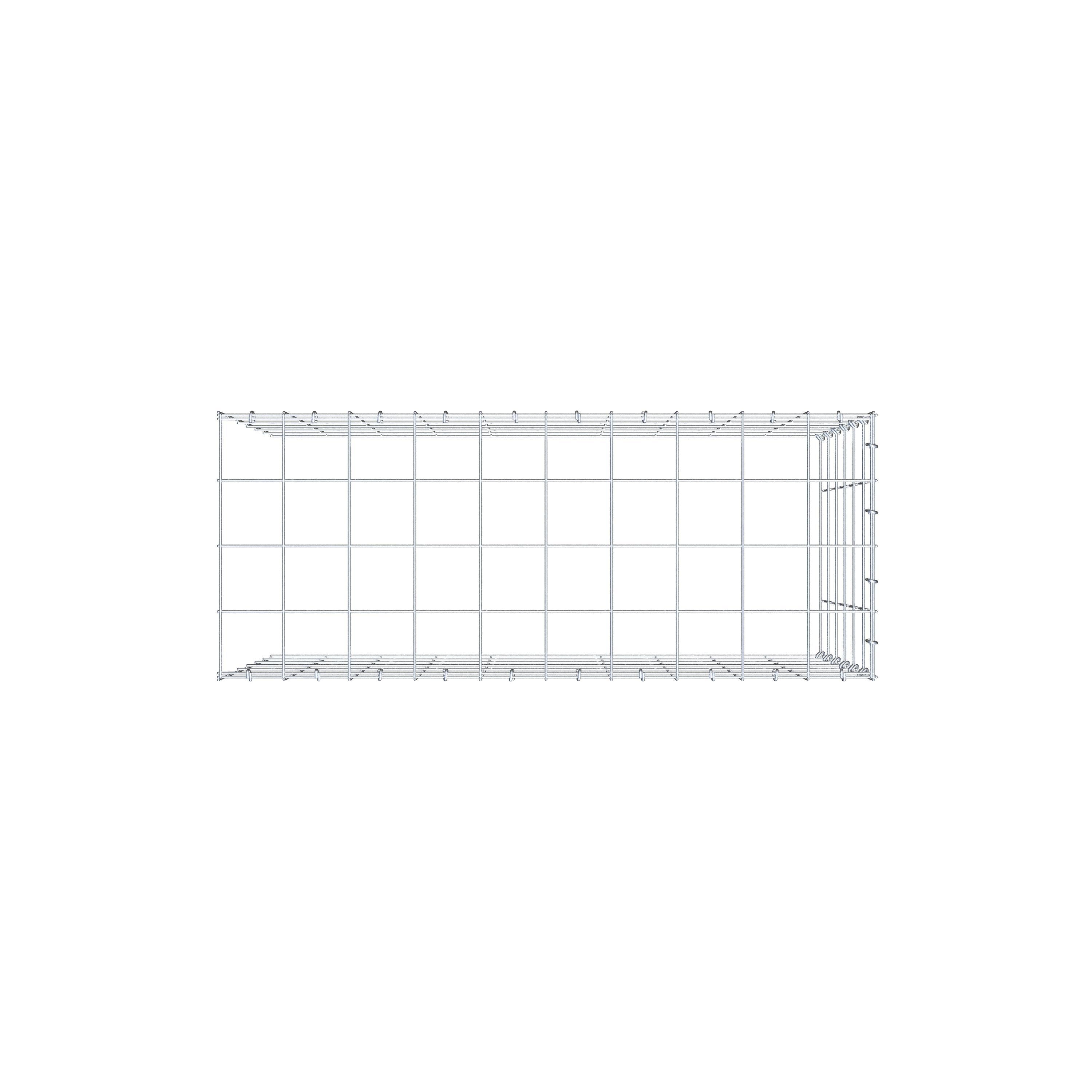 Gabion monté type 4 100 cm x 60 cm x 40 cm (L x H x P), maillage 10 cm x 10 cm, anneau en C