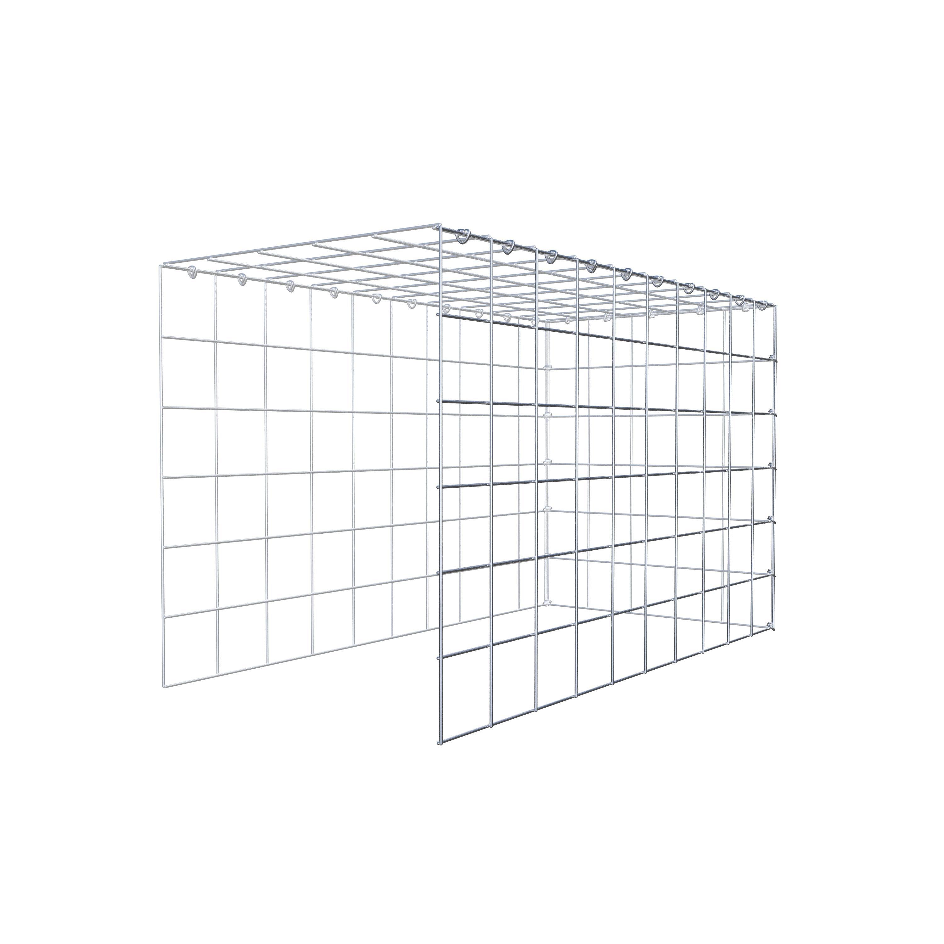 Gabion monté type 4 100 cm x 60 cm x 50 cm (L x H x P), maillage 10 cm x 10 cm, anneau en C