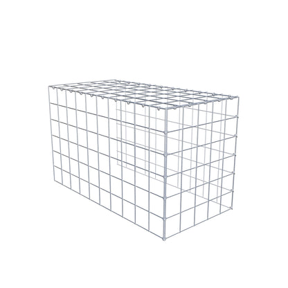 Monteret gabion type 4 100 cm x 60 cm x 50 cm (L x H x D), maskestørrelse 10 cm x 10 cm, C-ring
