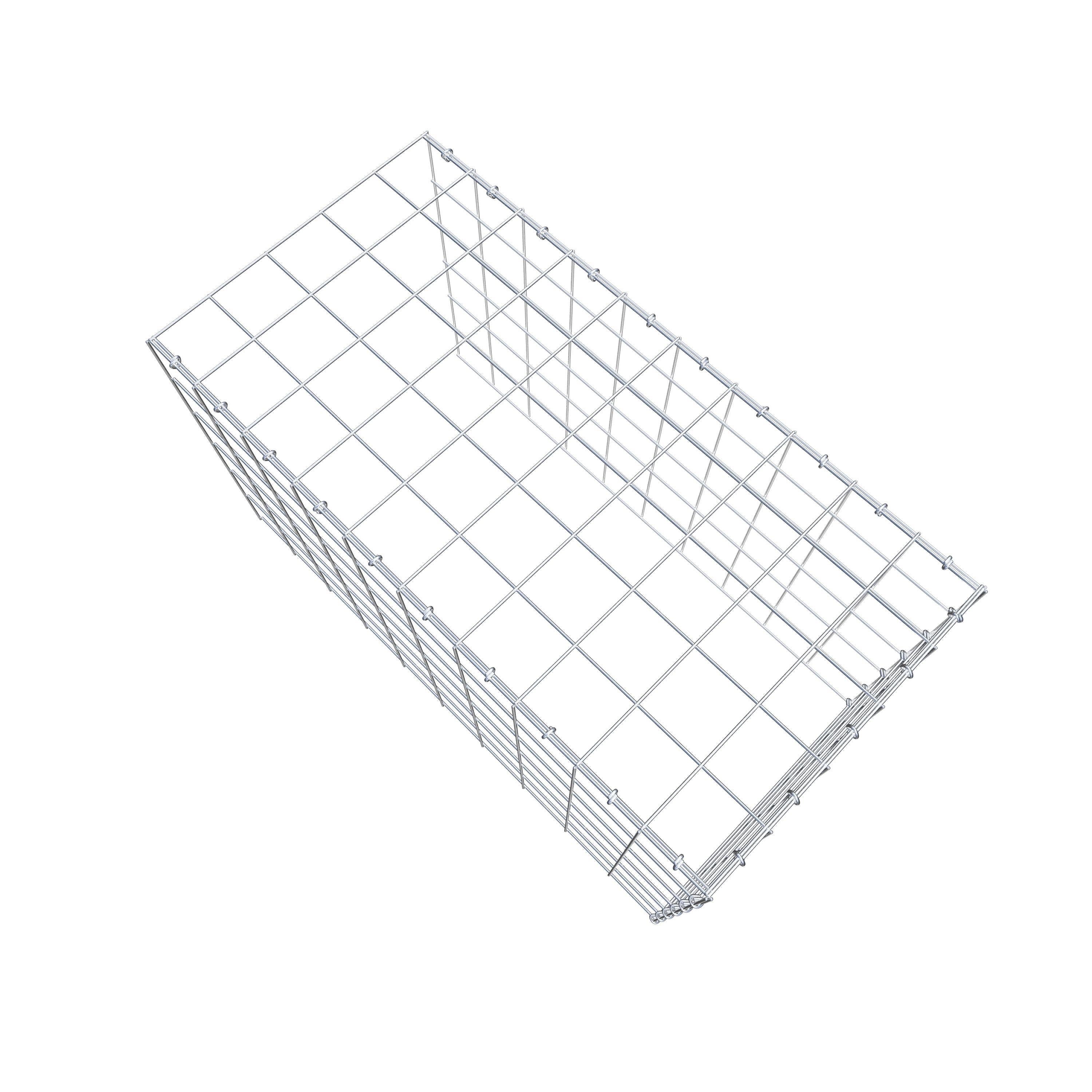 Gabion monté type 4 100 cm x 60 cm x 50 cm (L x H x P), maillage 10 cm x 10 cm, anneau en C