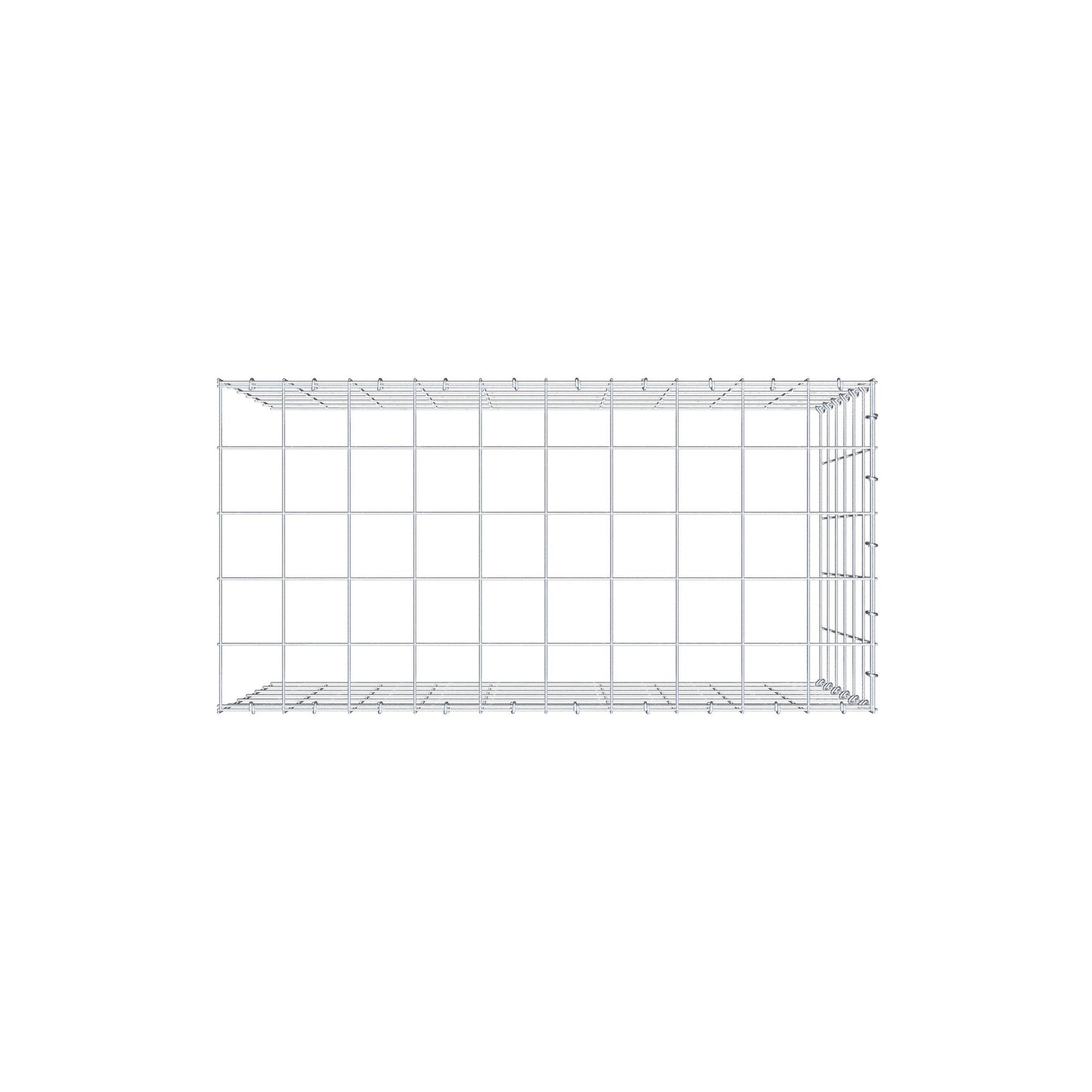 Monteret gabion type 4 100 cm x 60 cm x 50 cm (L x H x D), maskestørrelse 10 cm x 10 cm, C-ring