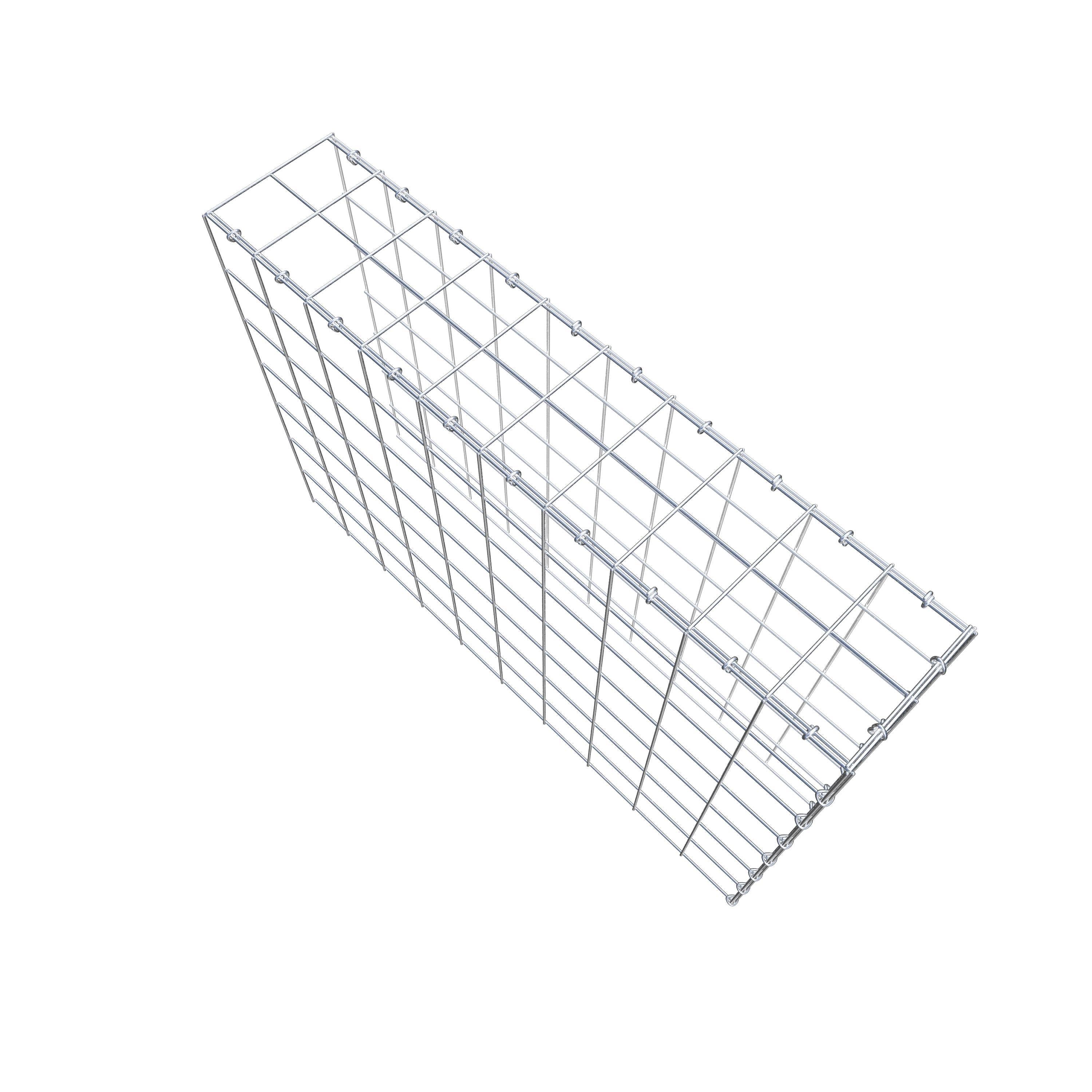 Gabion monté type 4 100 cm x 70 cm x 20 cm (L x H x P), maillage 10 cm x 10 cm, anneau en C