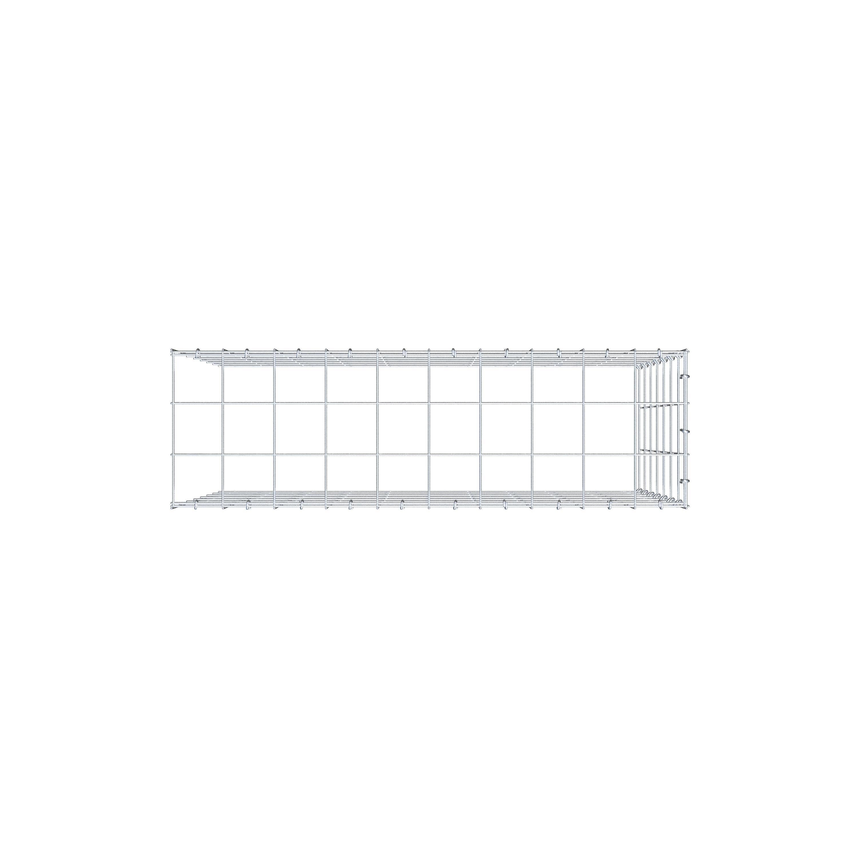 Gabion monté type 4 100 cm x 70 cm x 30 cm (L x H x P), maillage 10 cm x 10 cm, anneau en C