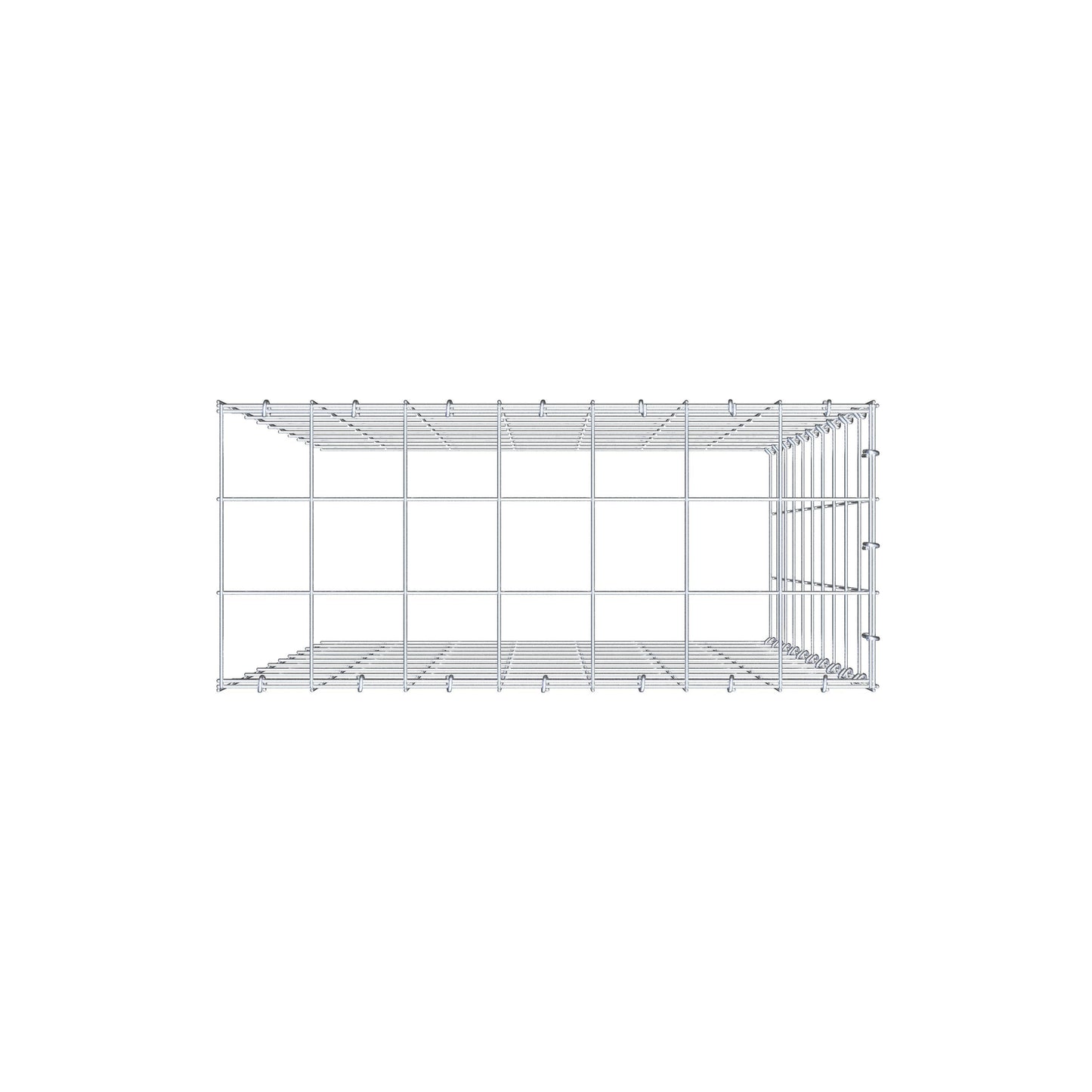 Opzetpaal type 4 100 cm x 70 cm x 30 cm (L x H x D), maaswijdte 10 cm x 10 cm, C-ring