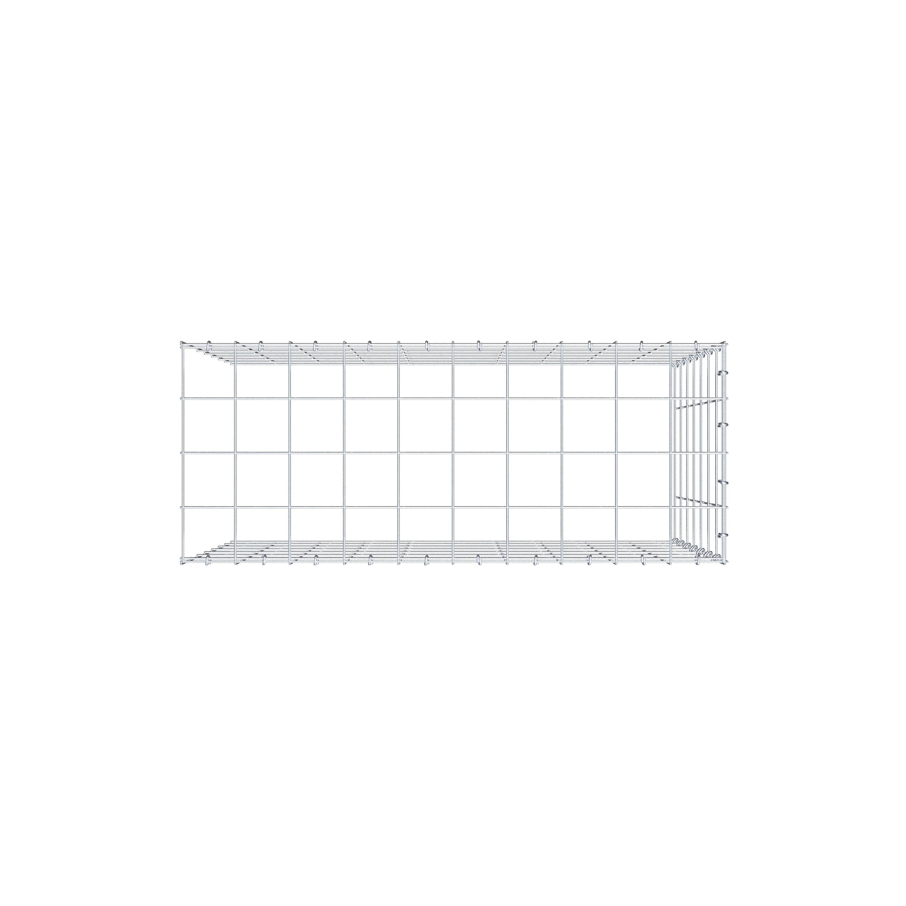 Gabion monté type 4 100 cm x 70 cm x 40 cm (L x H x P), maillage 10 cm x 10 cm, anneau en C