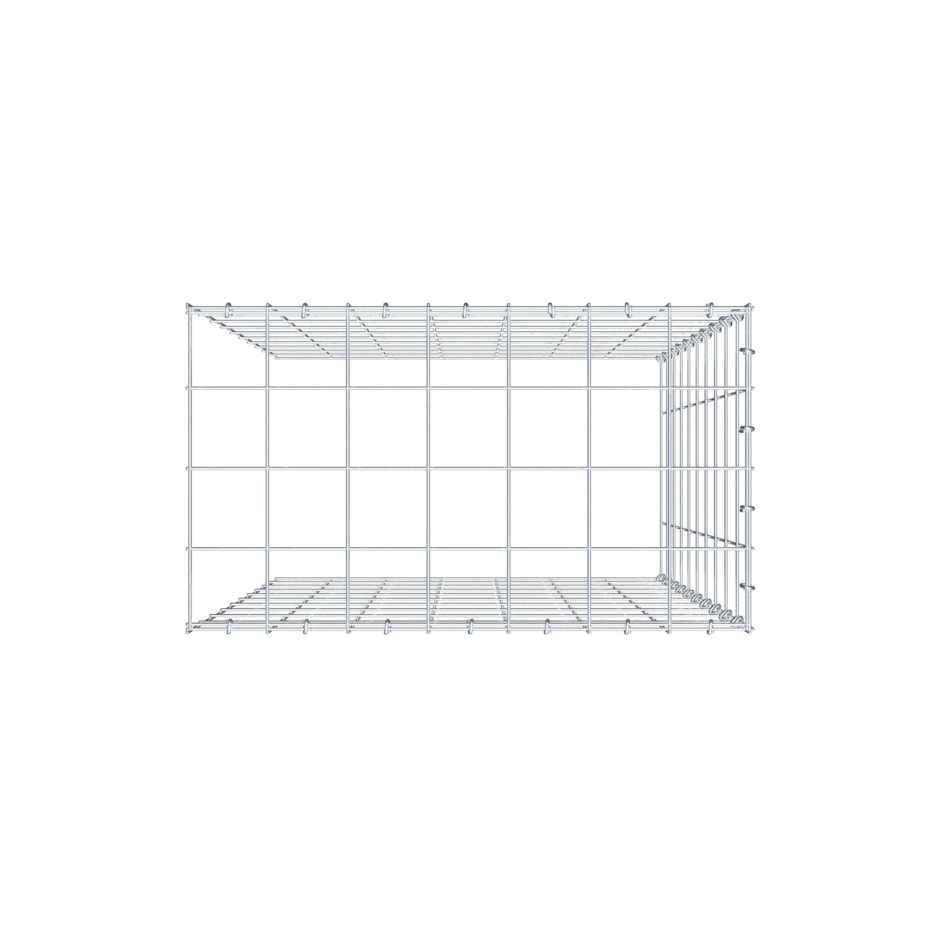 Mounted gabion type 4 100 cm x 70 cm x 40 cm (L x H x D), mesh size 10 cm x 10 cm, C-ring