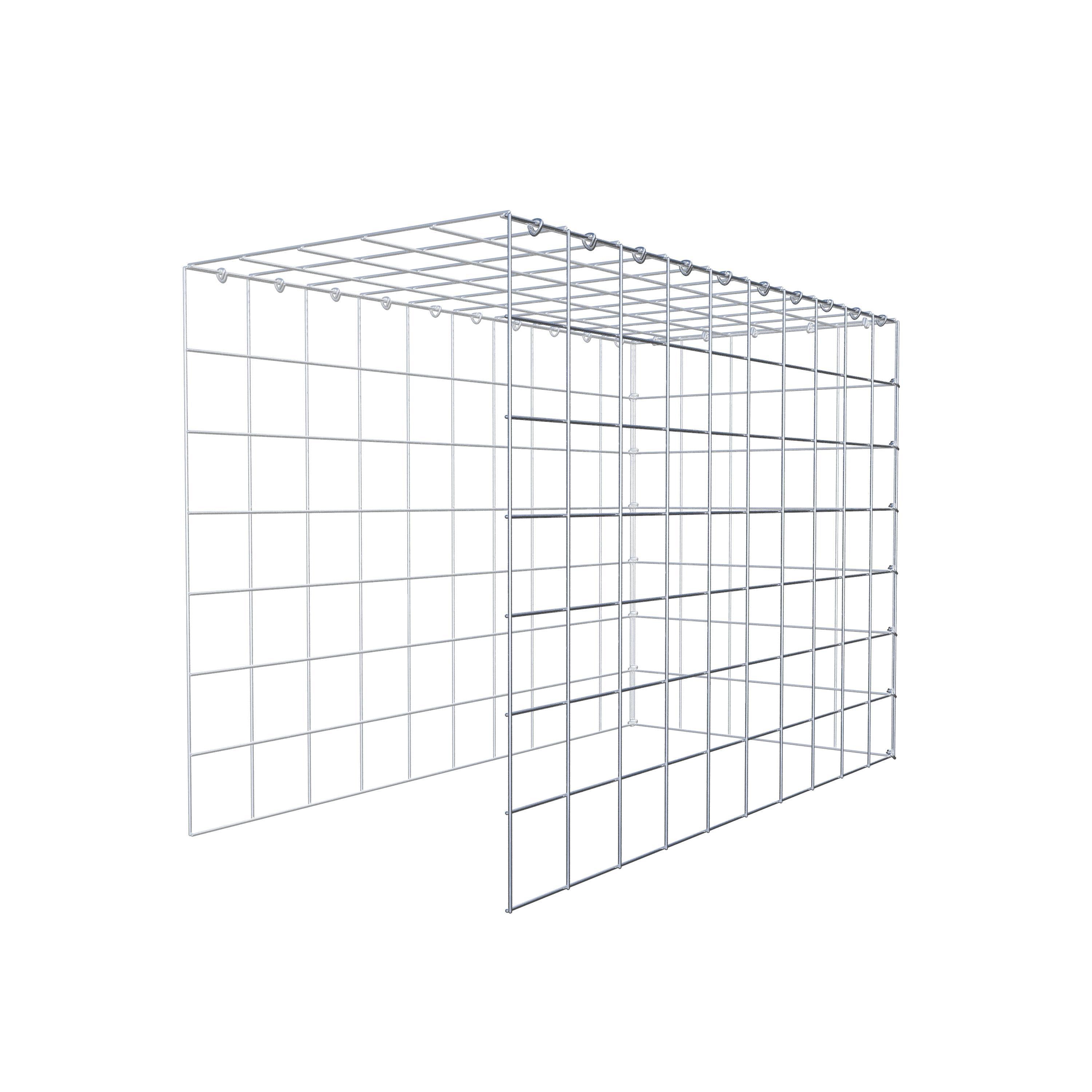 Gabion monté type 4 100 cm x 70 cm x 50 cm (L x H x P), maillage 10 cm x 10 cm, anneau en C