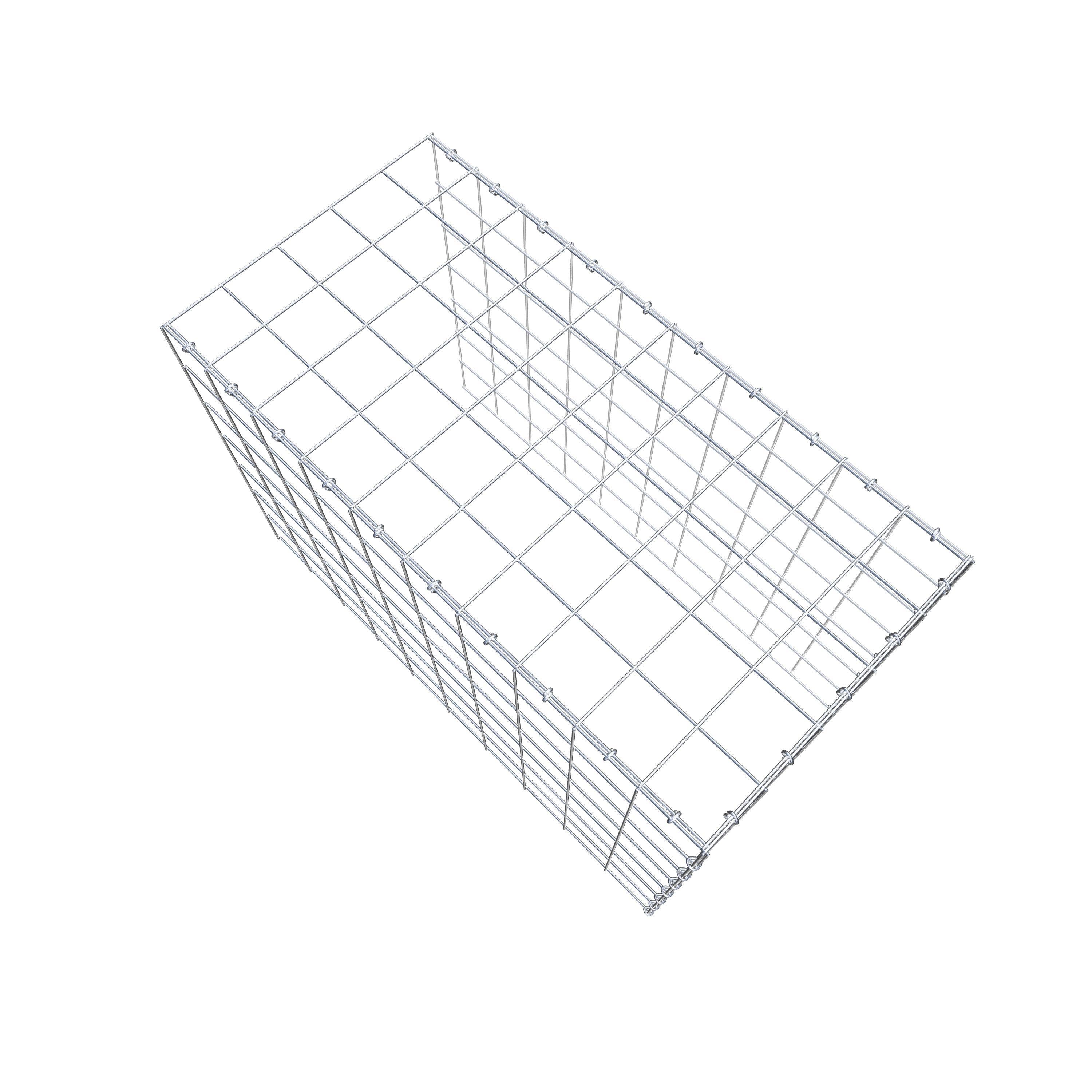 Gabion monté type 4 100 cm x 70 cm x 50 cm (L x H x P), maillage 10 cm x 10 cm, anneau en C