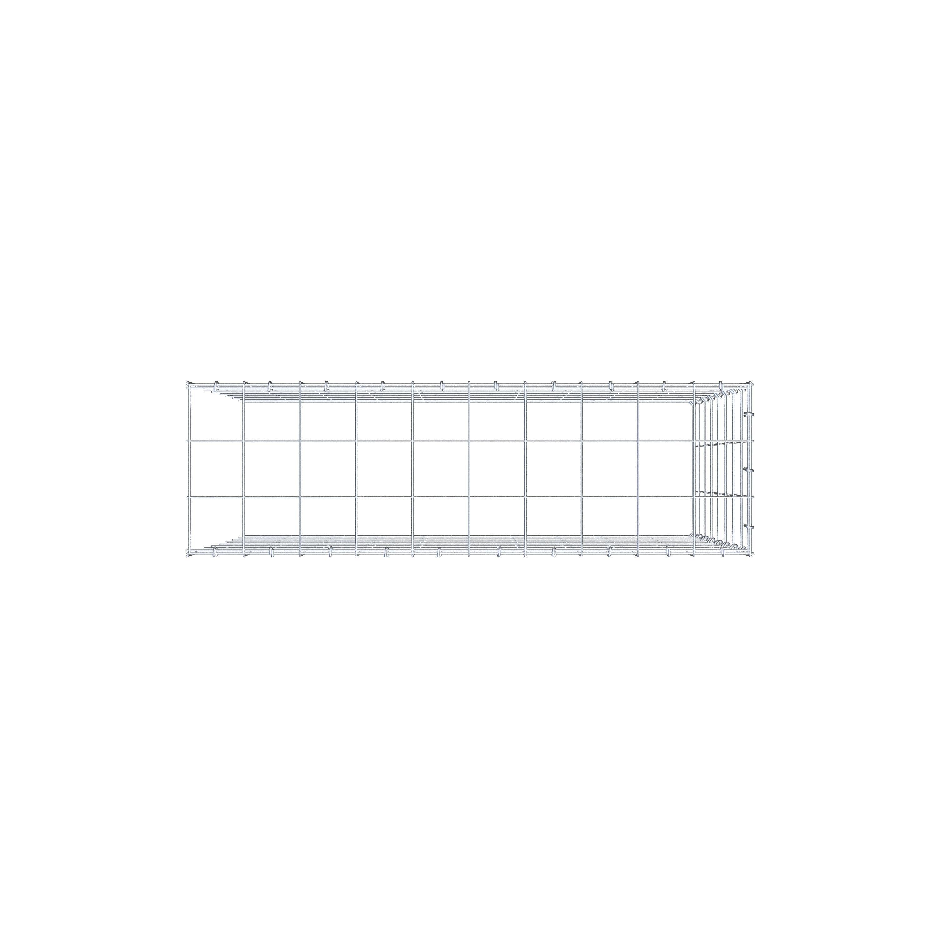 Gabion monté type 4 100 cm x 80 cm x 30 cm (L x H x P), maillage 10 cm x 10 cm, anneau en C