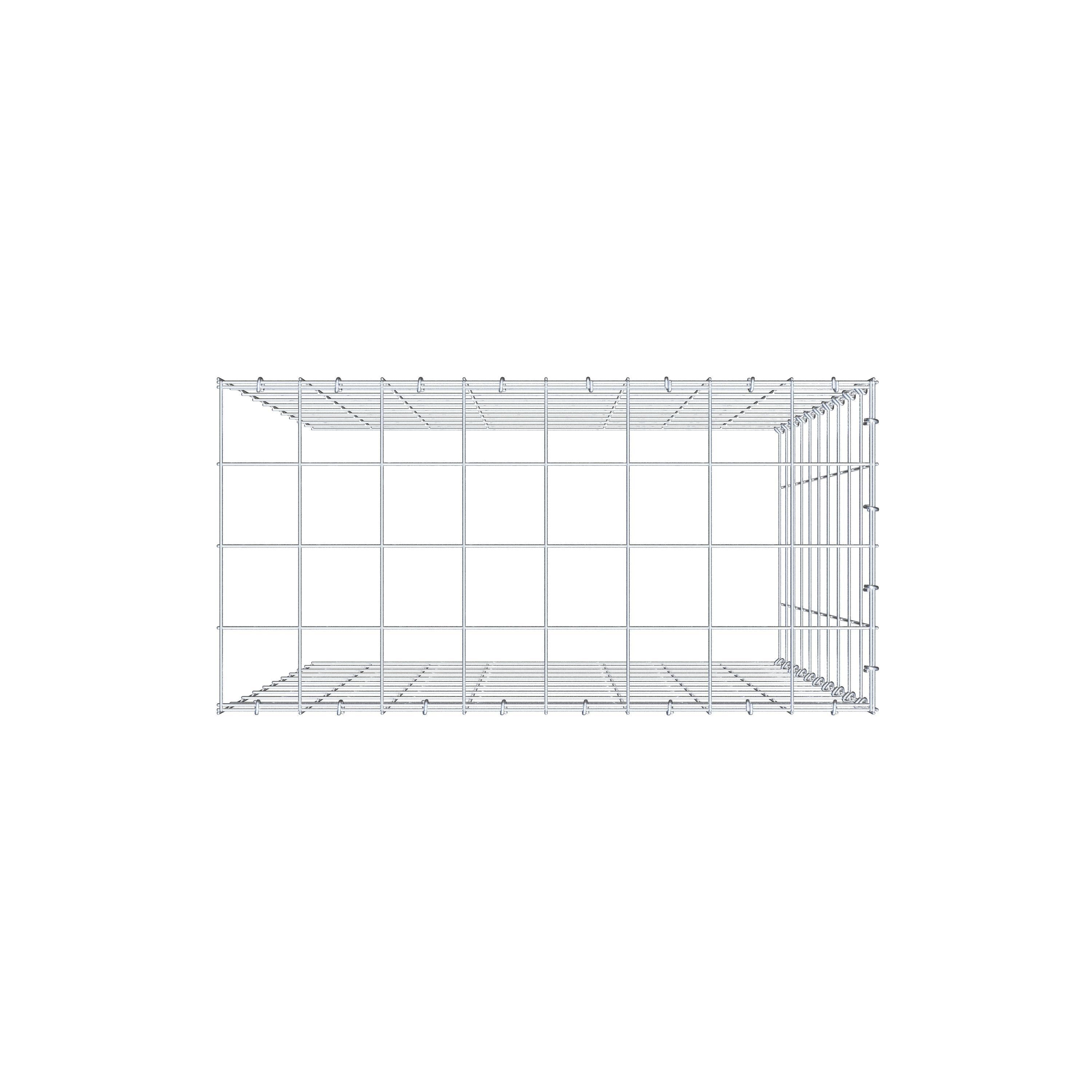 Monteret gabion type 4 100 cm x 80 cm x 40 cm (L x H x D), maskestørrelse 10 cm x 10 cm, C-ring