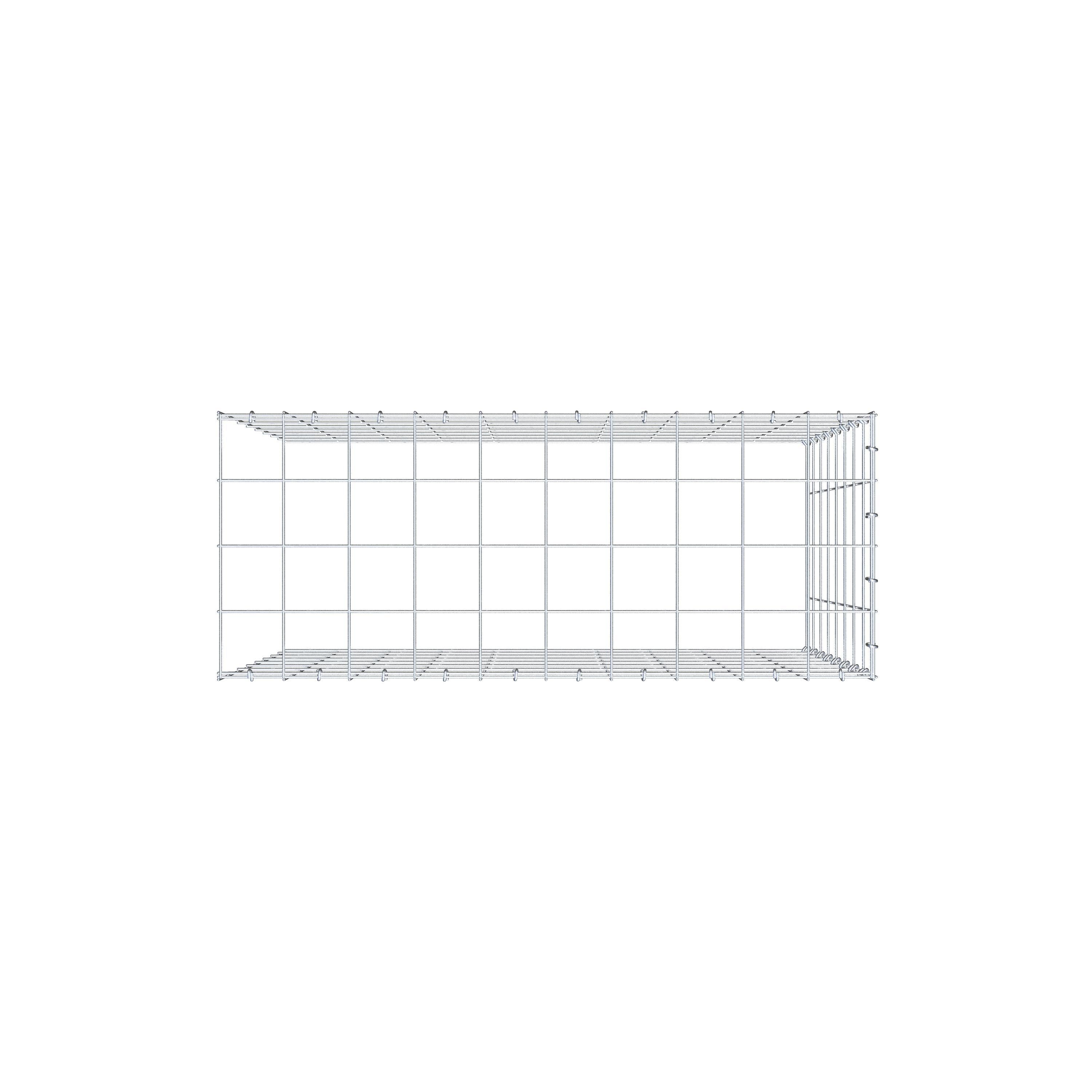 Gabion monté type 4 100 cm x 80 cm x 40 cm (L x H x P), maillage 10 cm x 10 cm, anneau en C